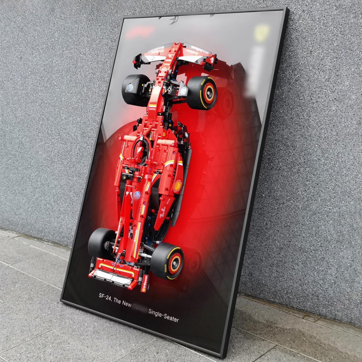 JKZUZU Display Wallboard for Lego Technic 42207 Ferrari SF-24 F1 Building Blocks,Adult Collectibles Wall Mount for Lego Car(No Car Included) - Image 5
