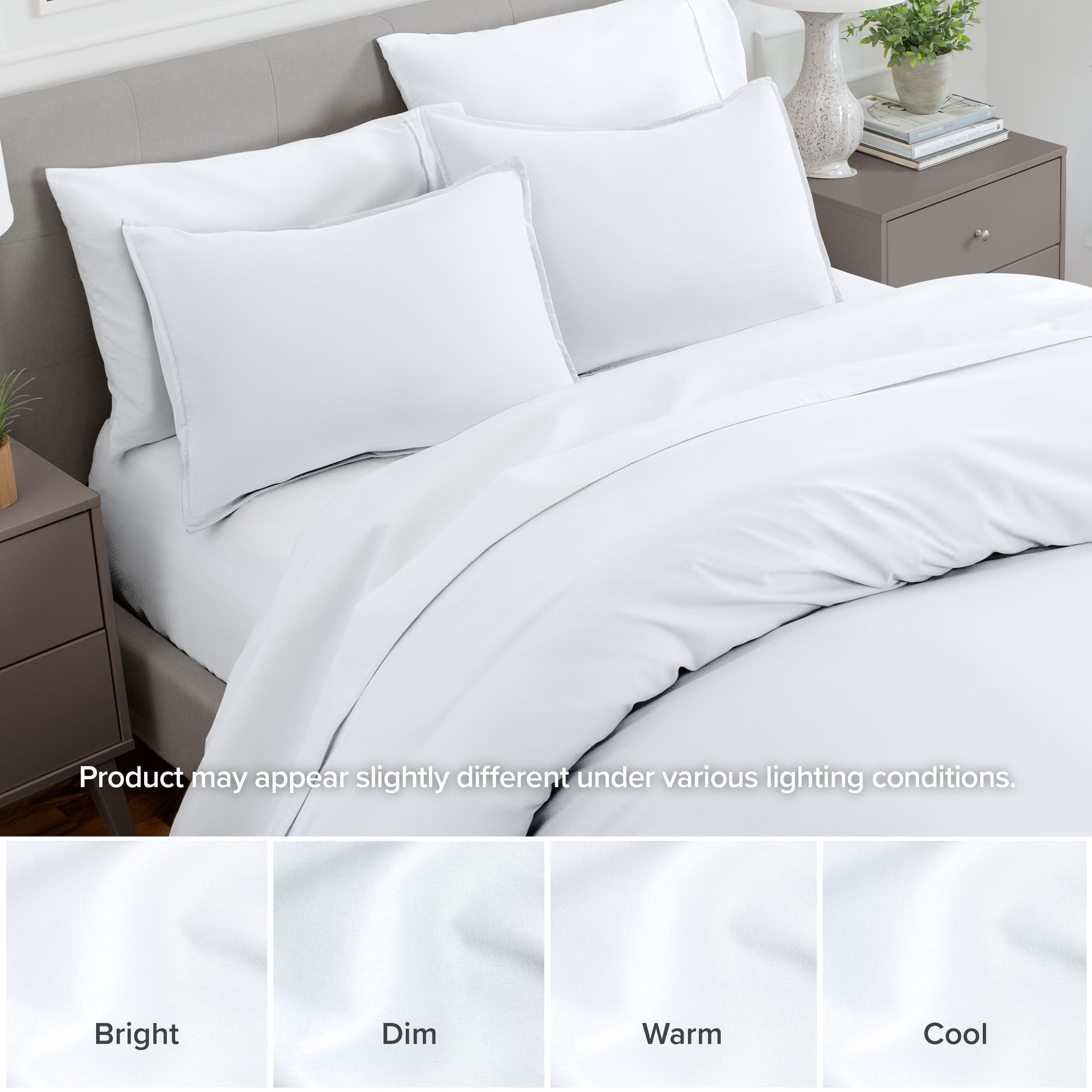 Bare Home Standard Pillow Sham Covers - Set of 2 - Premium 1800 Ultra-Soft Microfiber - Double Brushed - Stain & Fade Resistant - Bed Pillow Shams - Pillows Not Included (Set of 2, White) - Image 8