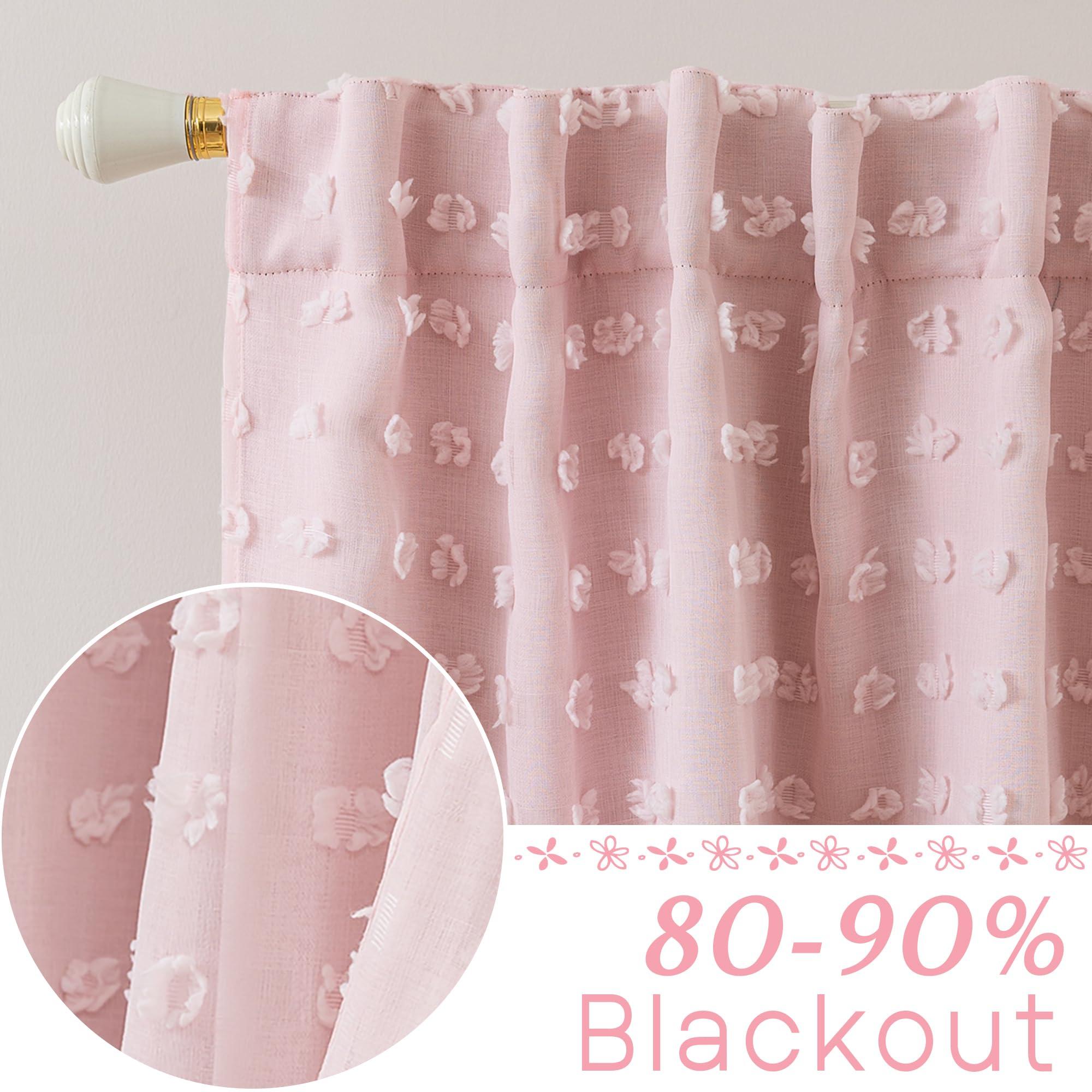 Cottage Core Whimsical Curtains,Pink Fairy Blackout Cottagecore Fancy Curtains for Living Room Bedroom 96 Inches Long - Image 2