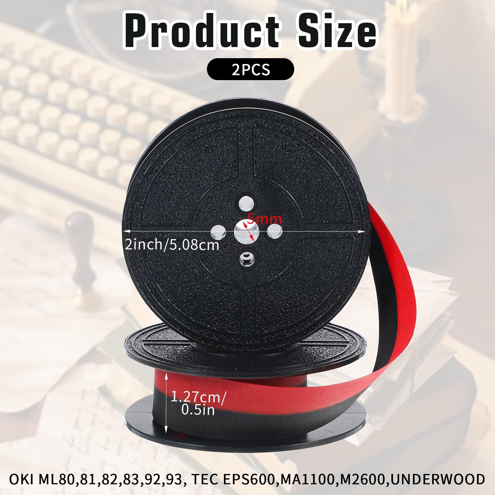 2 Pairs Universal Typewriter Ribbon Vintage Typewriter Ink Ribbon Manual Typewriter Ribbon Twin Spool Replacement Pack for Most Typewriter (Red, Black) - Image 2