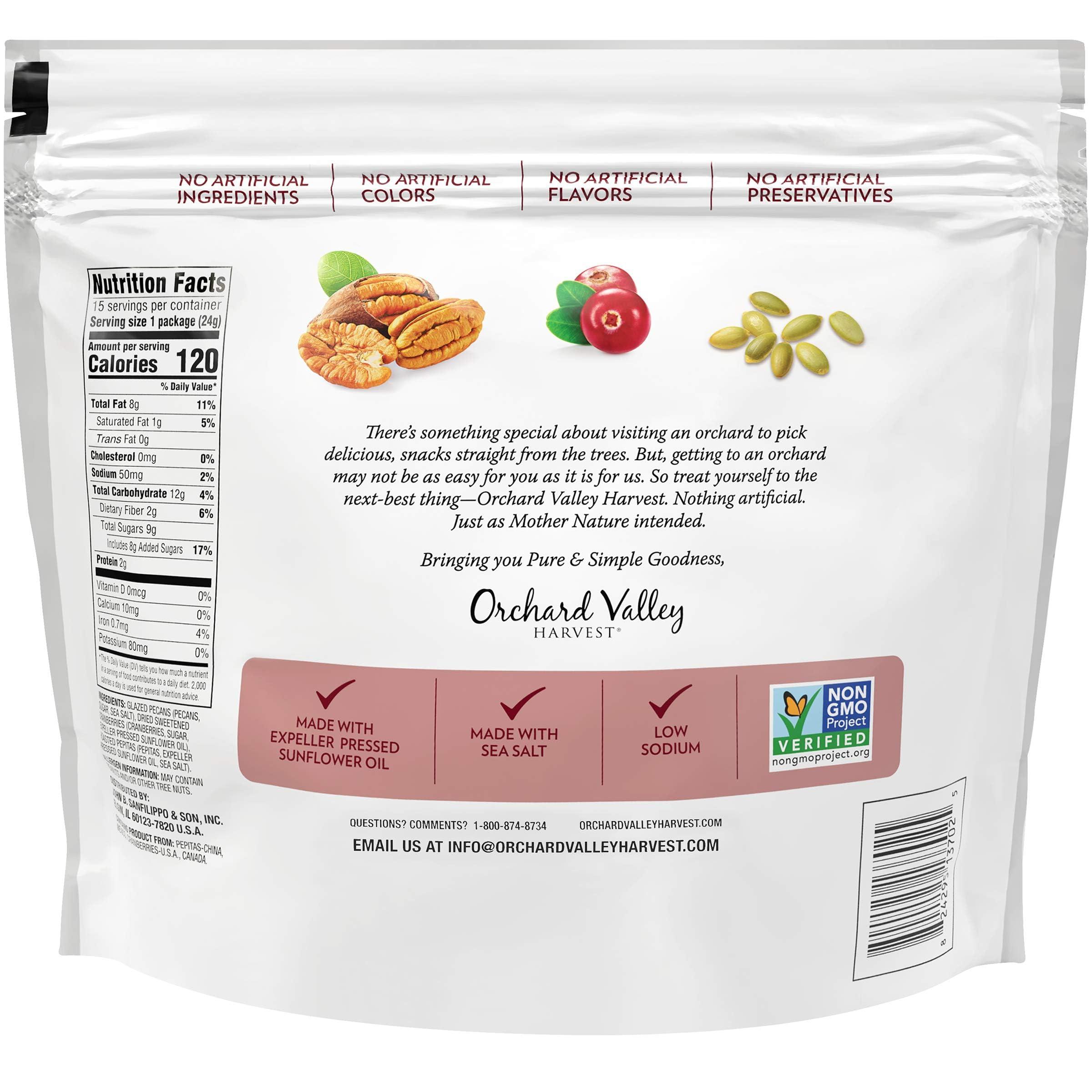 Orchard Valley Harvest Glazed Pecans Salad Toppers, 0.85 Ounce Bags (Pack of 15), with Cranberries and Pepitas, Non-GMO, No Artificial Ingredients - Image 2
