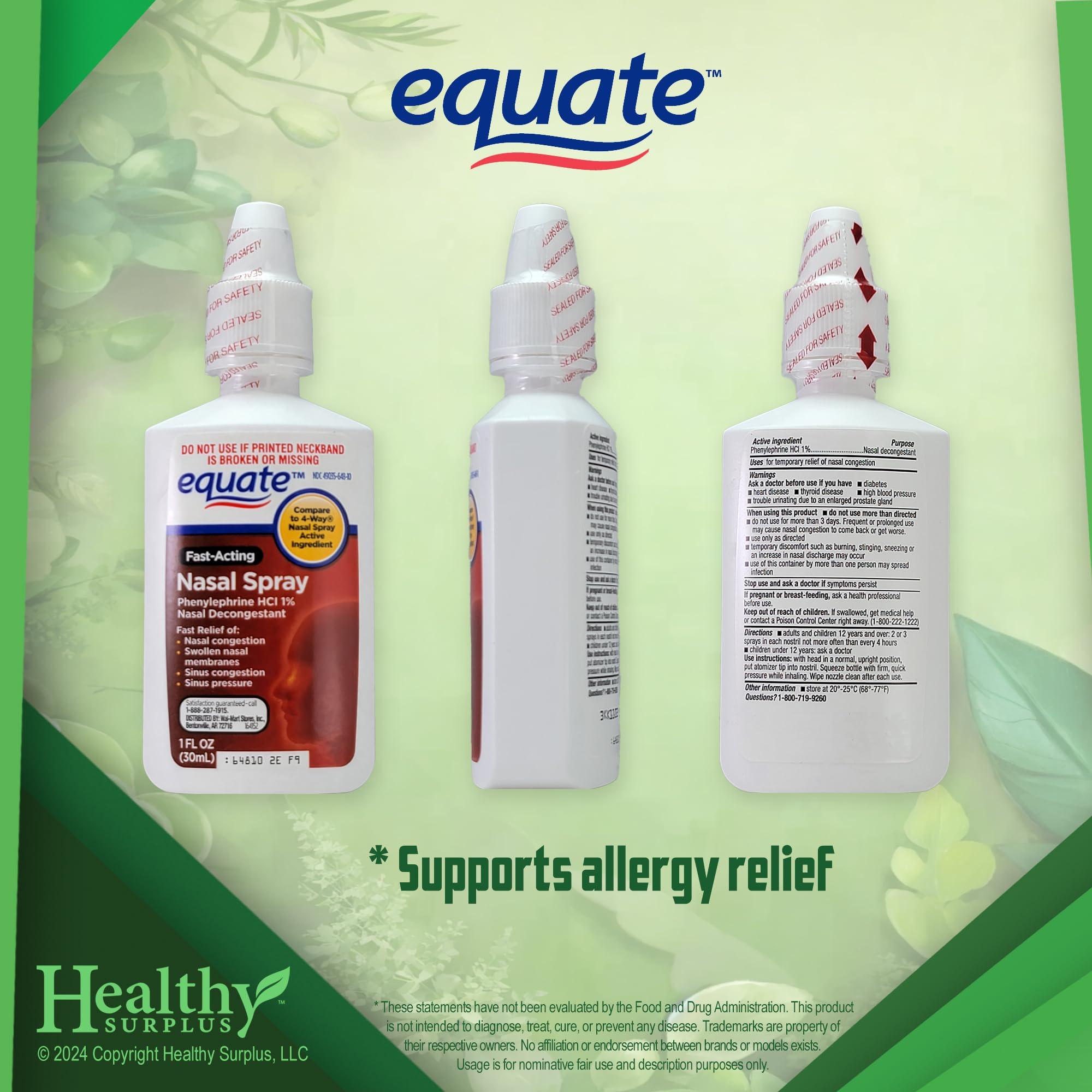 Healthy Surplus® Vital Volumes Tips Card & Equate Fast-Acting Nasal Spray Phenylephrine HCL 1% Decongestant -Bundle - Image 2