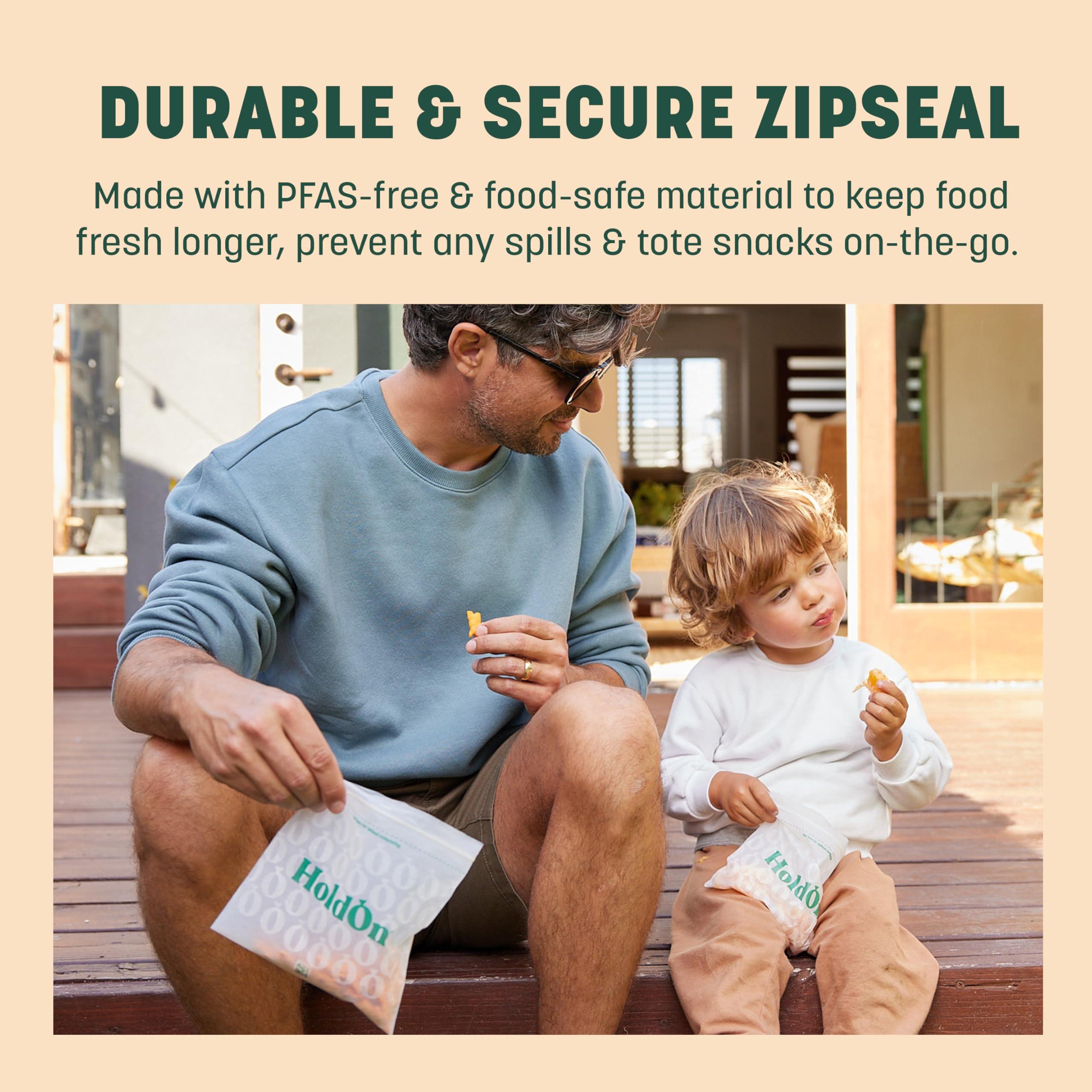 HoldOn Zipseal Sandwich Bags – Compostable, PFOA-Free, BPA-Free, Food-Safe Zip Seal Food Storage Bags With Secure Seal for Home & Travel, Freezer-safe (2-Pack, 200 bags total) - Image 4