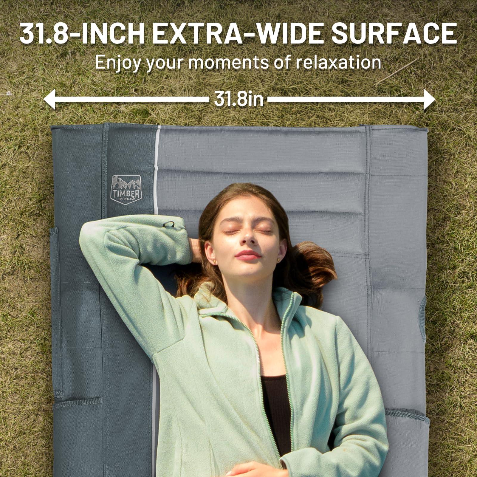 TIMBER RIDGE Extra Wide Heavy Duty Camping Cot for Adult, Easy Set Up Oversized Sleeping Cot with Carry Bag for Camping, Travel and Outdoors, Support up to 450lbs - Image 7