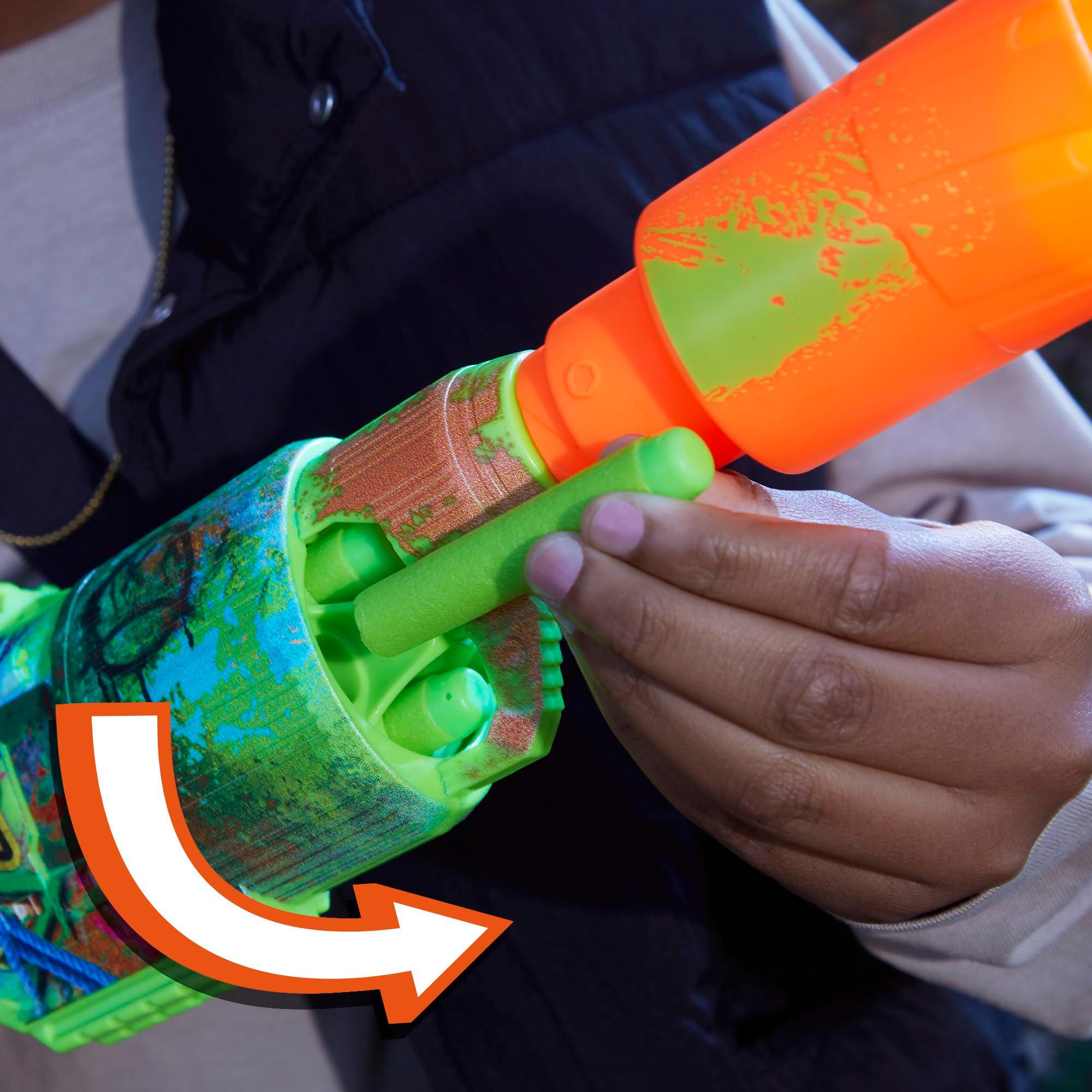 NERF Zombie Driller Dart Blaster, 16 Nerf Elite Darts, Rotating 5 Dart Cylinder, Removable Scope, Outdoor Games, Ages 8+ - Image 2