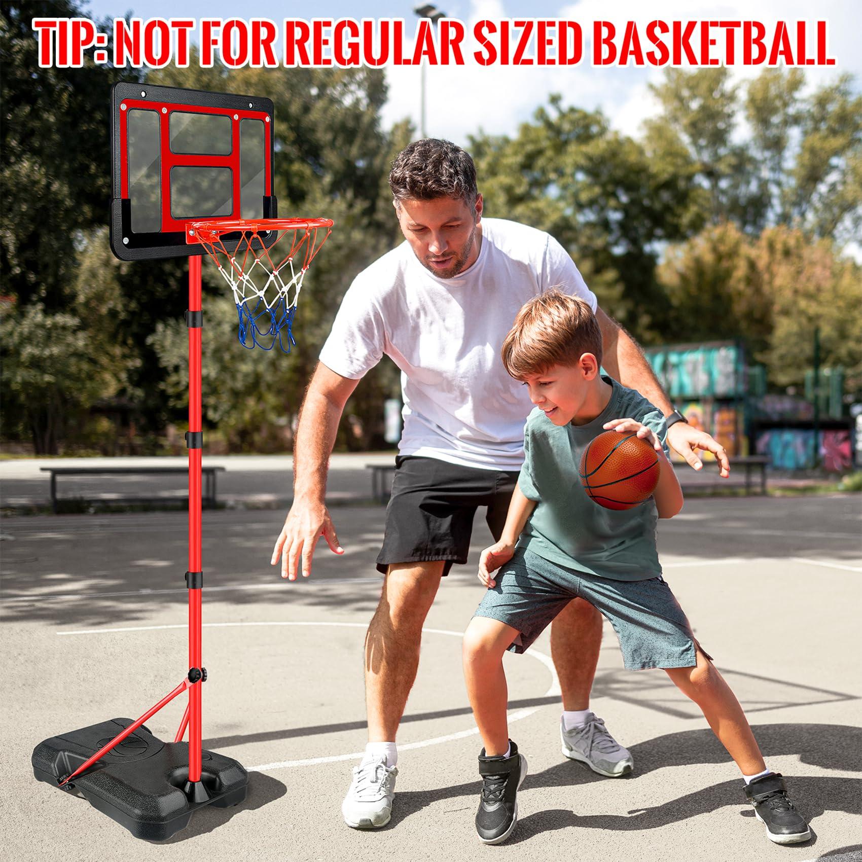 Kids Basketball Hoop with Stand, Adjustable Basketball Set, Toddler Basketball Toys for Boys Age 3 4 5 6 7 8, Indoor Outdoor Backyard Sport Game Gifts - Image 2