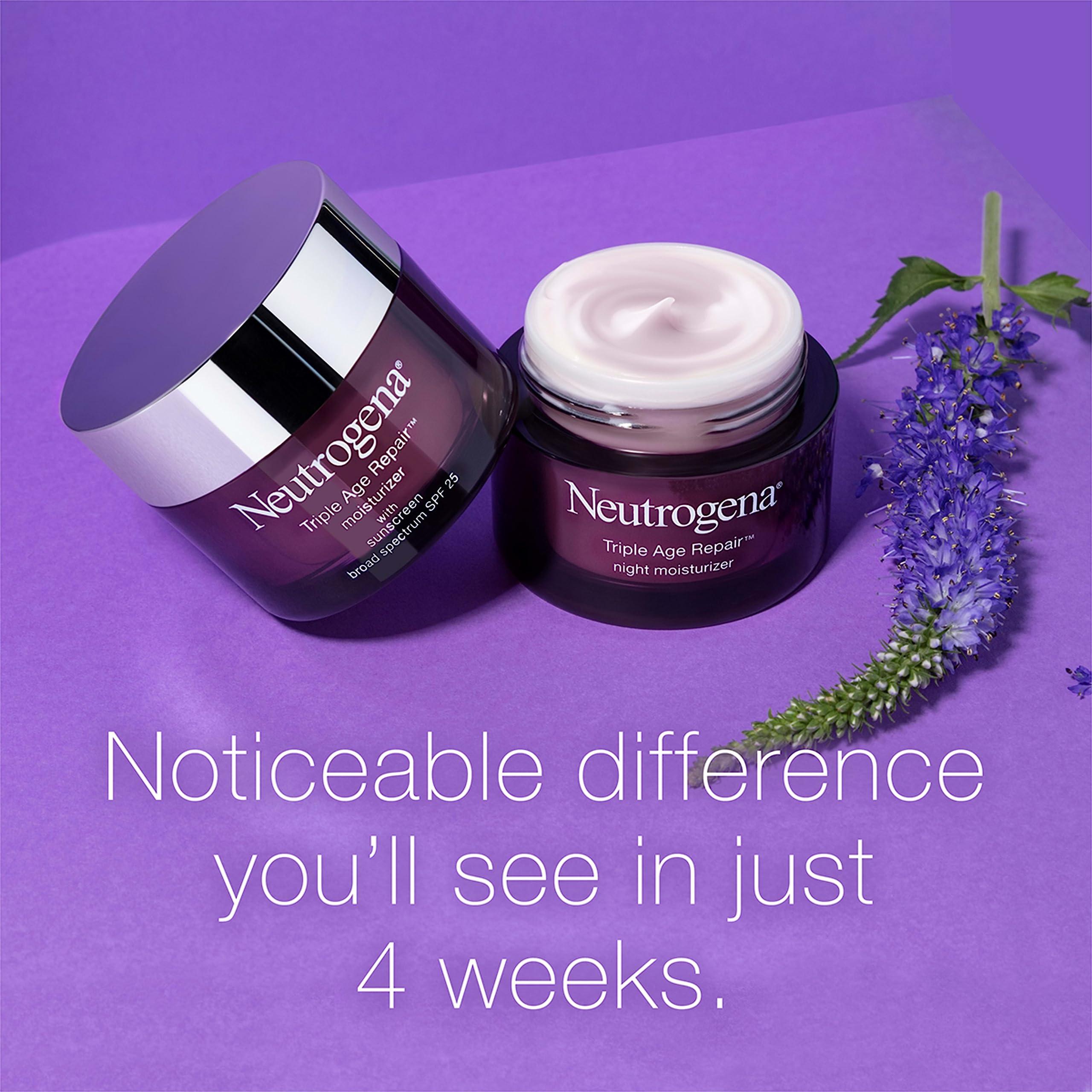 Neutrogena Triple Age Repair Face Moisturizer with SPF 25, 1.7 oz Jar, Anti-Aging Face Cream, SPF Moisturizer & Neck Cream, Anti Wrinkle Lotion for Dark Spots, Glycerin & Shea Butter - Image 3