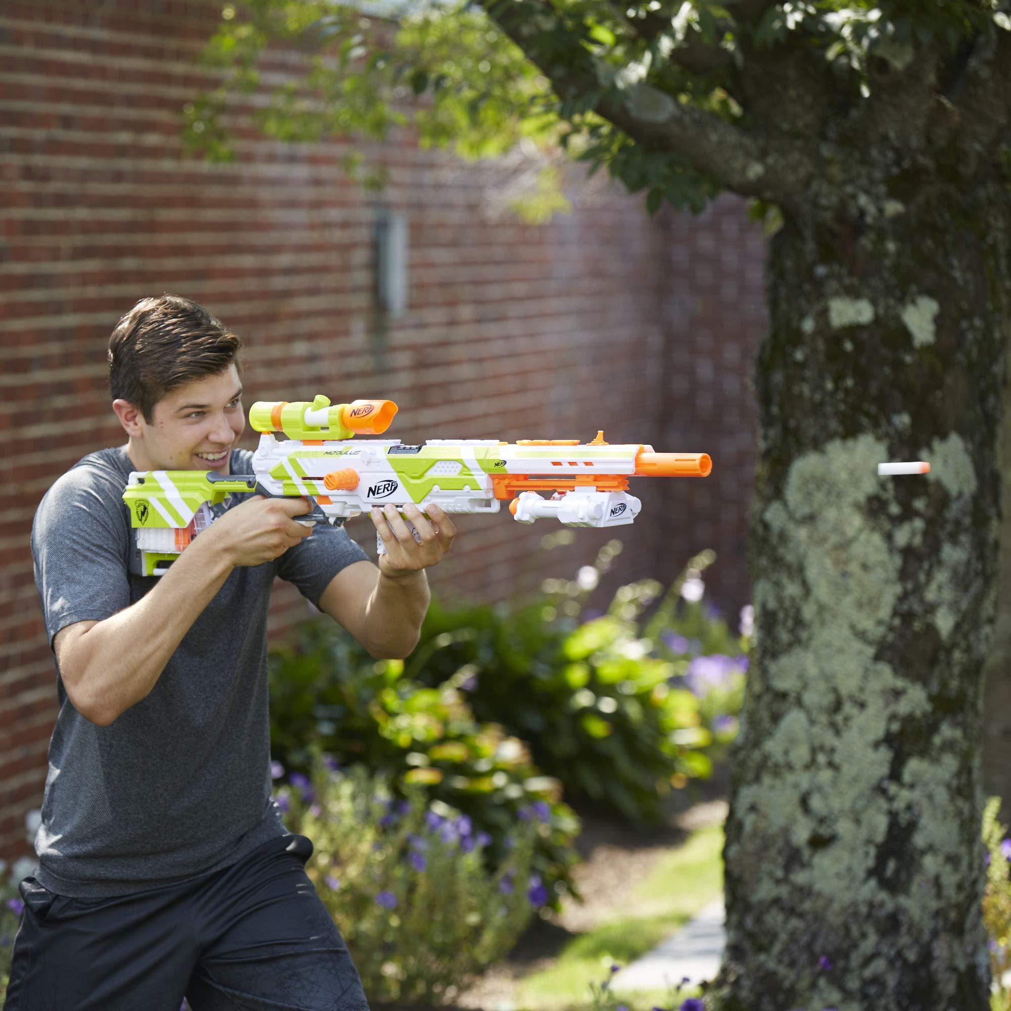 NERF Longstrike Modulus Toy Blaster with Barrel Extension, Bipod, Scopes, 18 Elite Darts & 3 Six-Clips (Amazon Exclusive) - Image 7