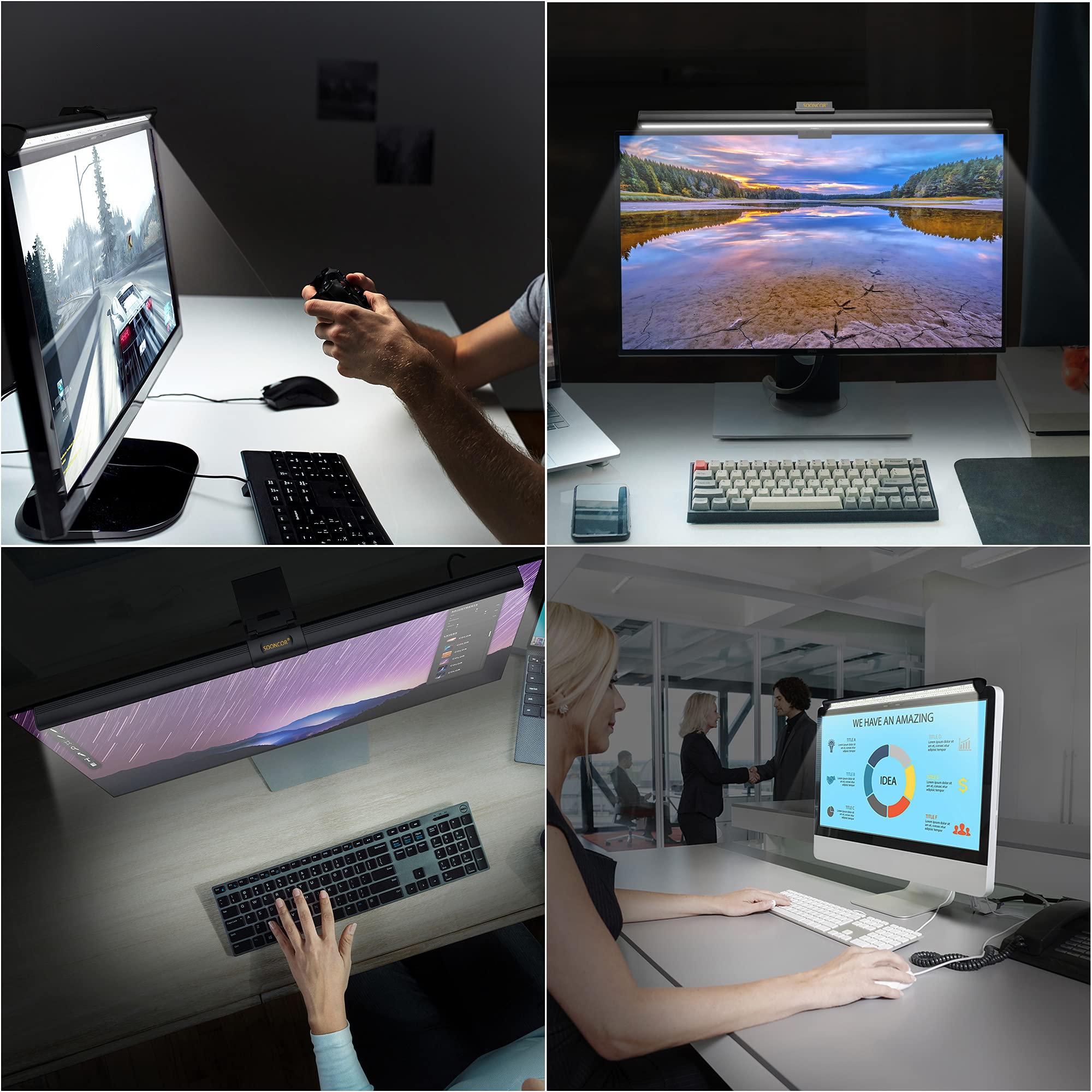 SOONCOR Computer Monitor Light Screen Light Bar e-Reading LED Task Lamp, 3 Color Modes, USB Powered,No Screen Glare, Dimmable Desktop Monitor Lamp for Desk/Office/Home - Image 3