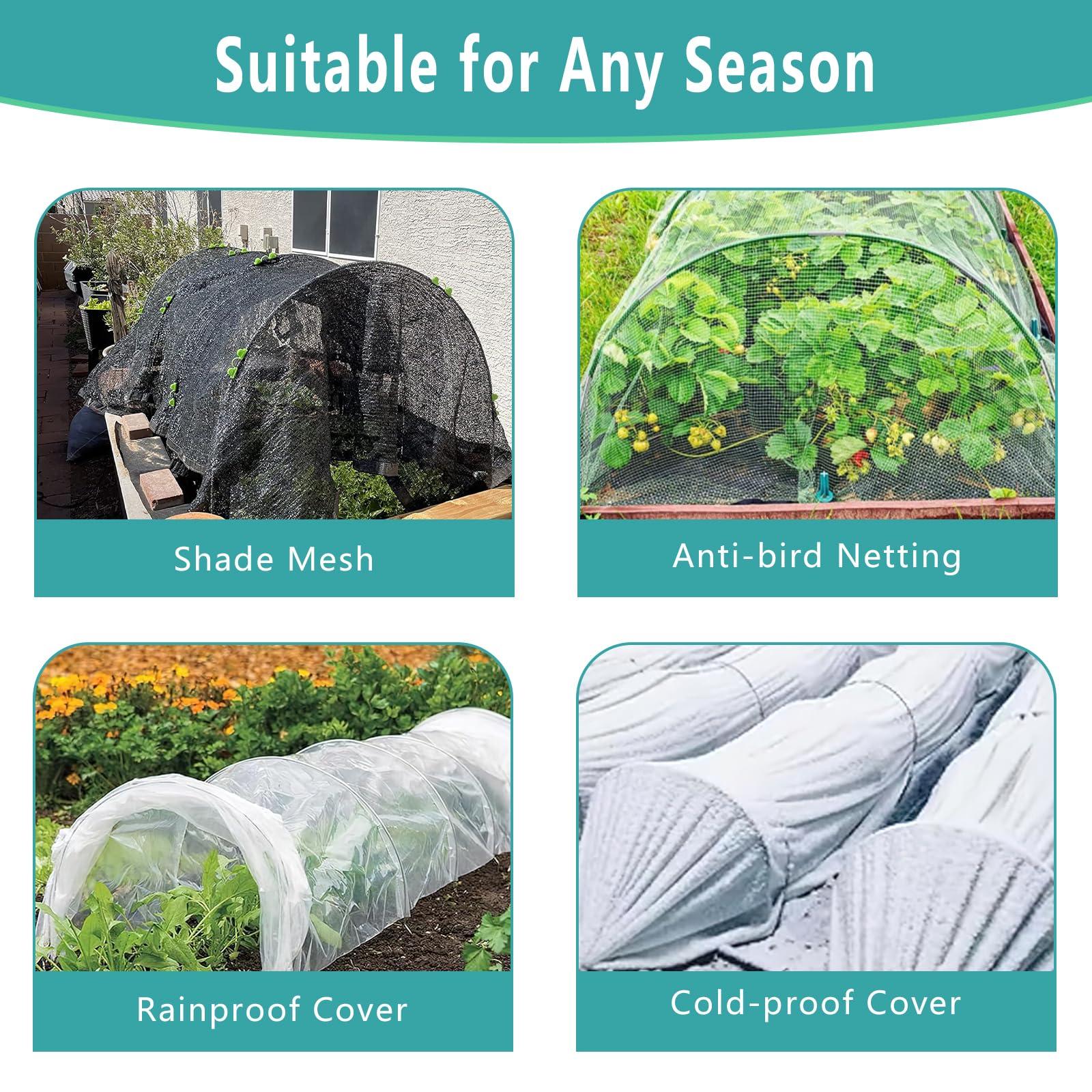 BOTINDO Garden Hoops for Raised Beds 36Pcs, 6 Sets of 8FT Long Greenhouse Hoops Grow Tunnel Rust-Free Fiberglass Support Hoops Frame for Garden Netting Fabric Shade Cloth Row Cover (36 PCS) - Image 5