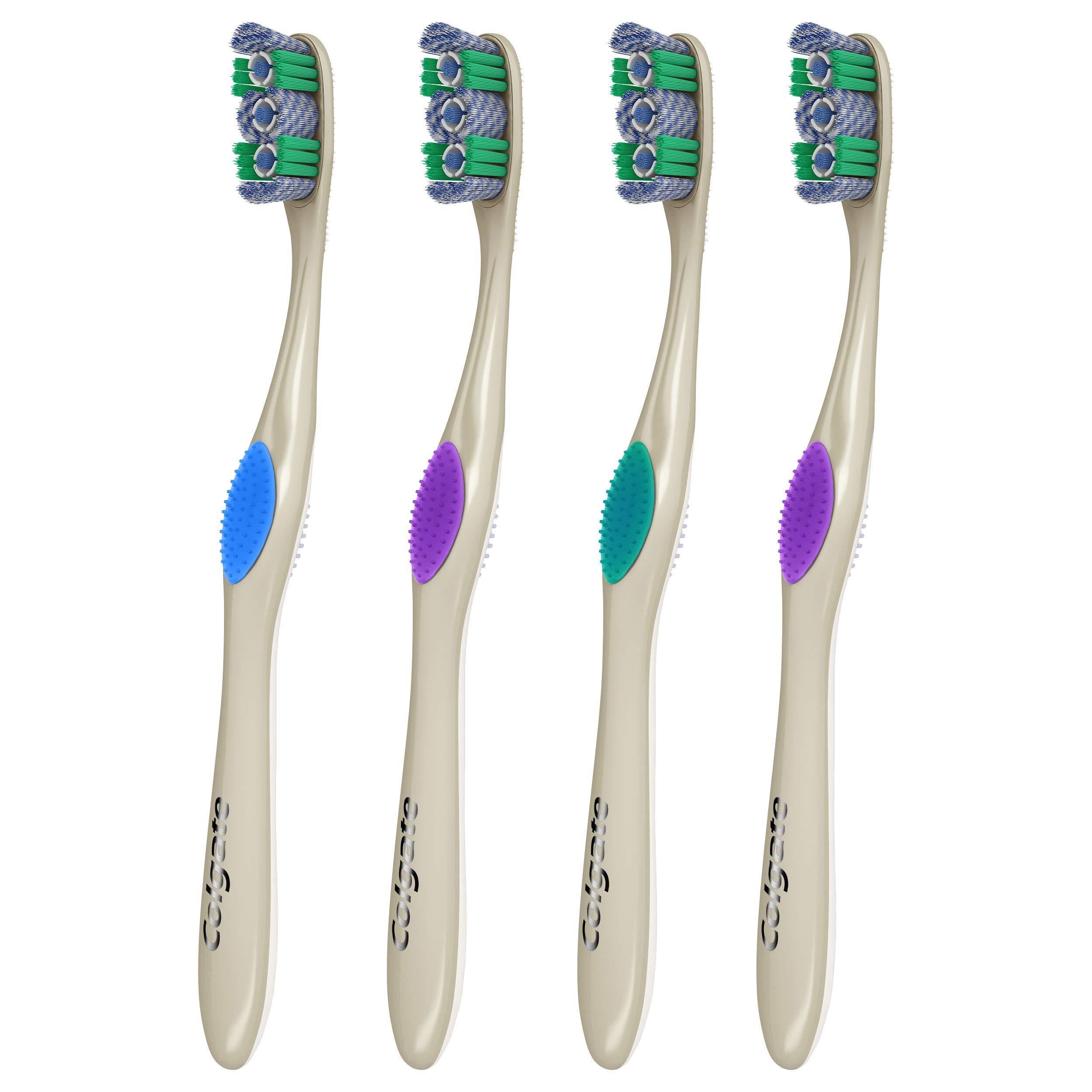 Colgate 360 Optic White Whitening Toothbrush, Adult Soft Toothbrush with Whitening Cups, Helps Whiten Teeth and Removes Odor Causing Bacteria, 4 Pack - Image 11