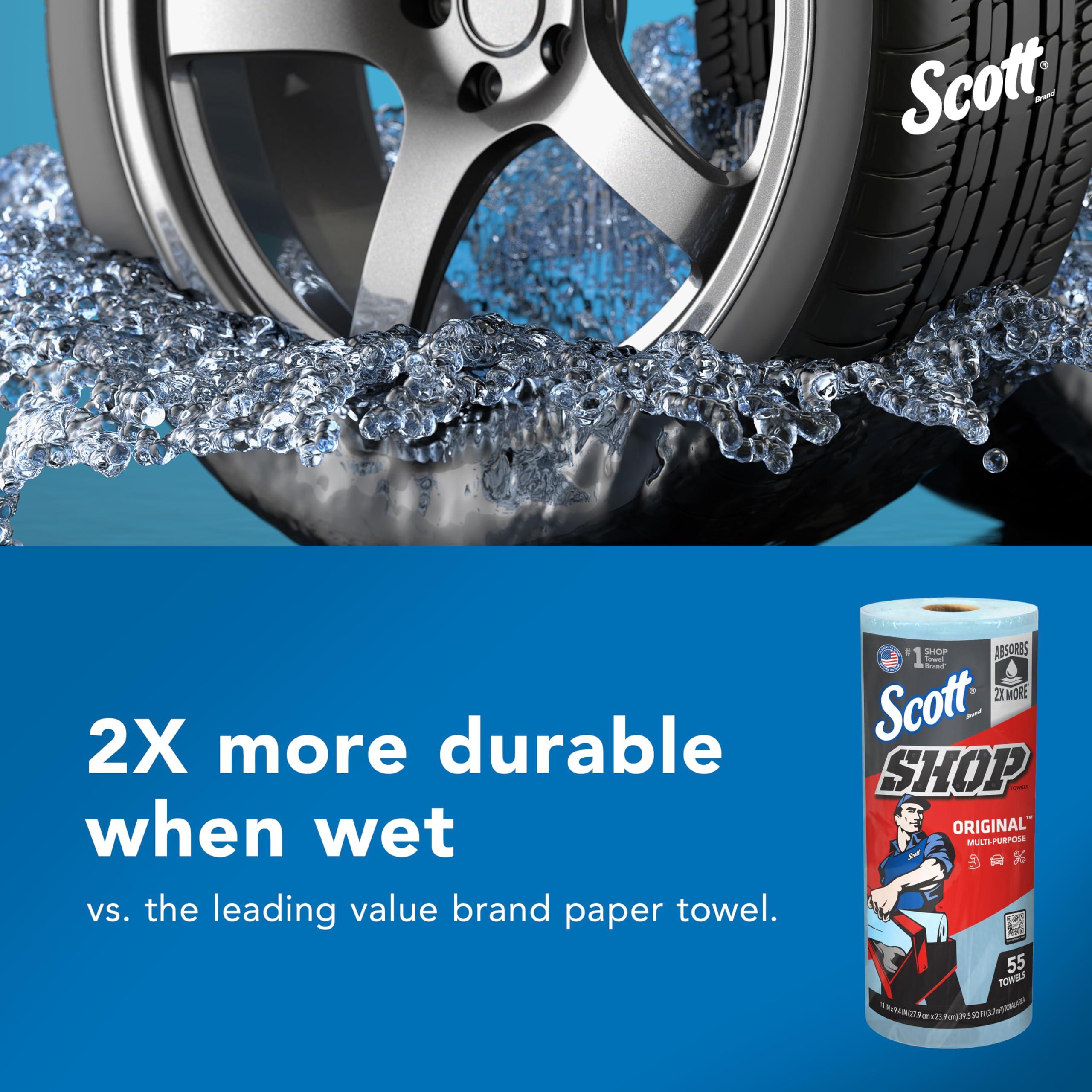 Scott Shop Original Blue Towels (75130), 9.4"x11" Cloth-like Paper Towel (30 Rolls of 55 Sheets, 1,650 Sheet Total) - Image 5