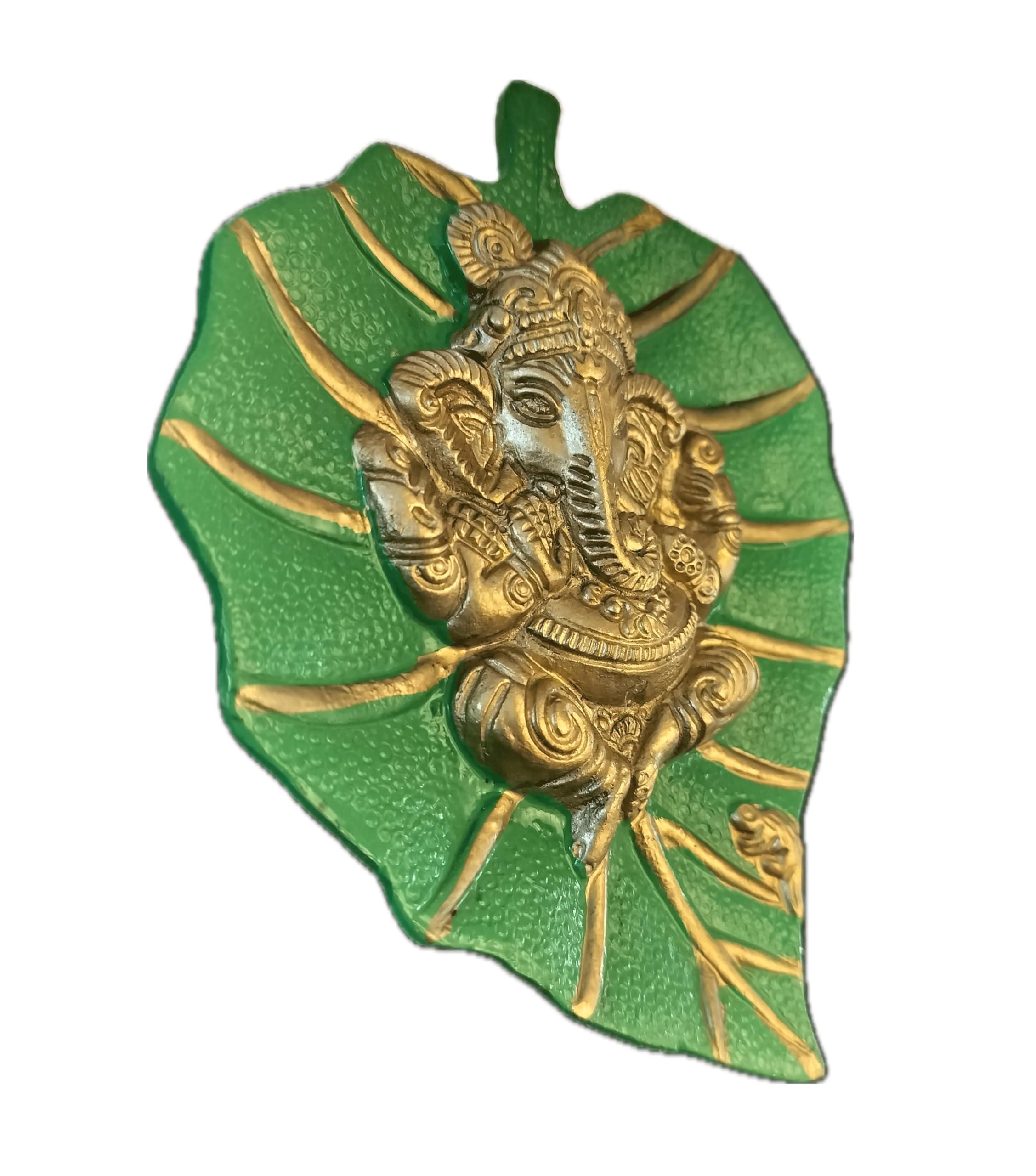 Charmy Crafts Metal Ganesha On Leaf, Wall Hanging Article for Wall Decor, Room Decor, Best for Housewarming, Wedding Gifts - Image 4