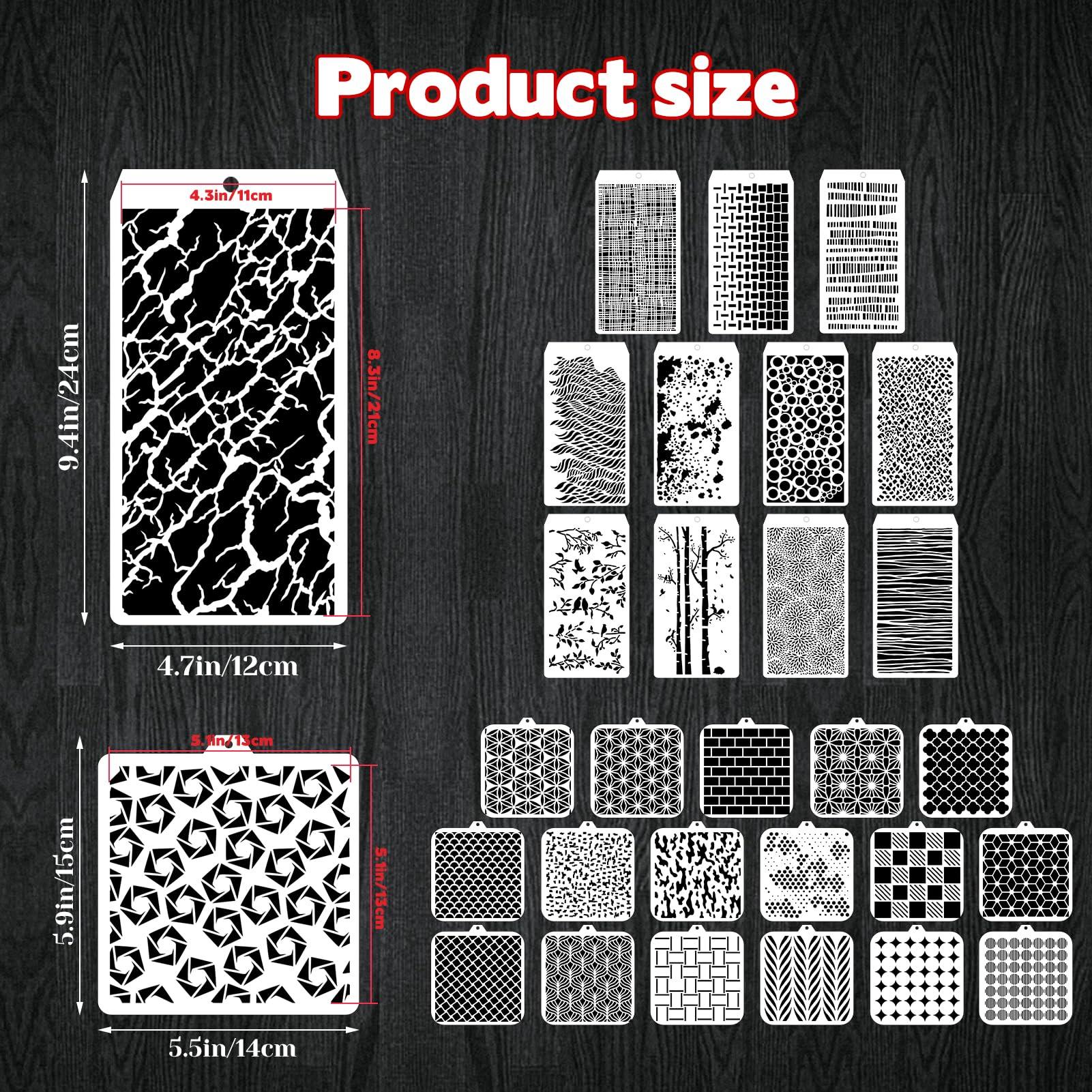 30 Pcs Abstract Layering Stencils - Mixed Media Spray Paint Stencils, Reusable Geometric Christmas Painting Templates for Wall & Canvas - Image 3