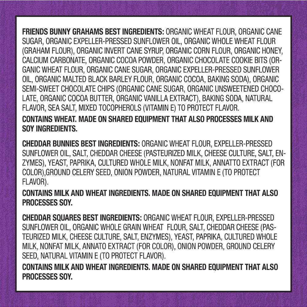 Annie's Snack Pack Variety Cheddar Bunnies/Friends Bunny Grahams/Cheddar Squares Crackers 12 ct 11 oz - Image 3