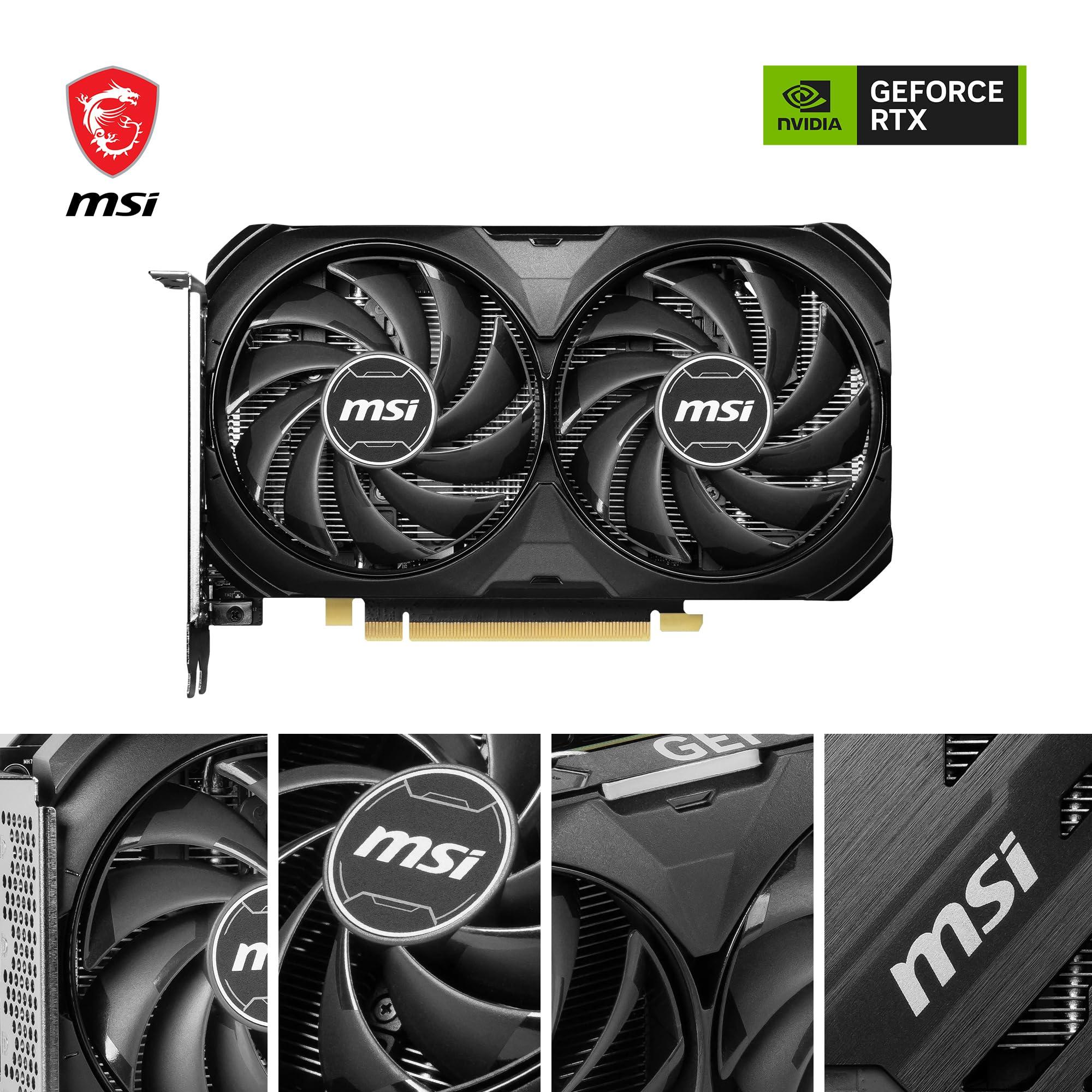 MSI GeForce RTX 4060 Ti Ventus 2X Black 8G OC Graphics Card -NVIDIA RTX 4060 Ti, 8GB GDDR6 Memory, 18Gbps, PCIe 4.0, DLSS3 - Image 2
