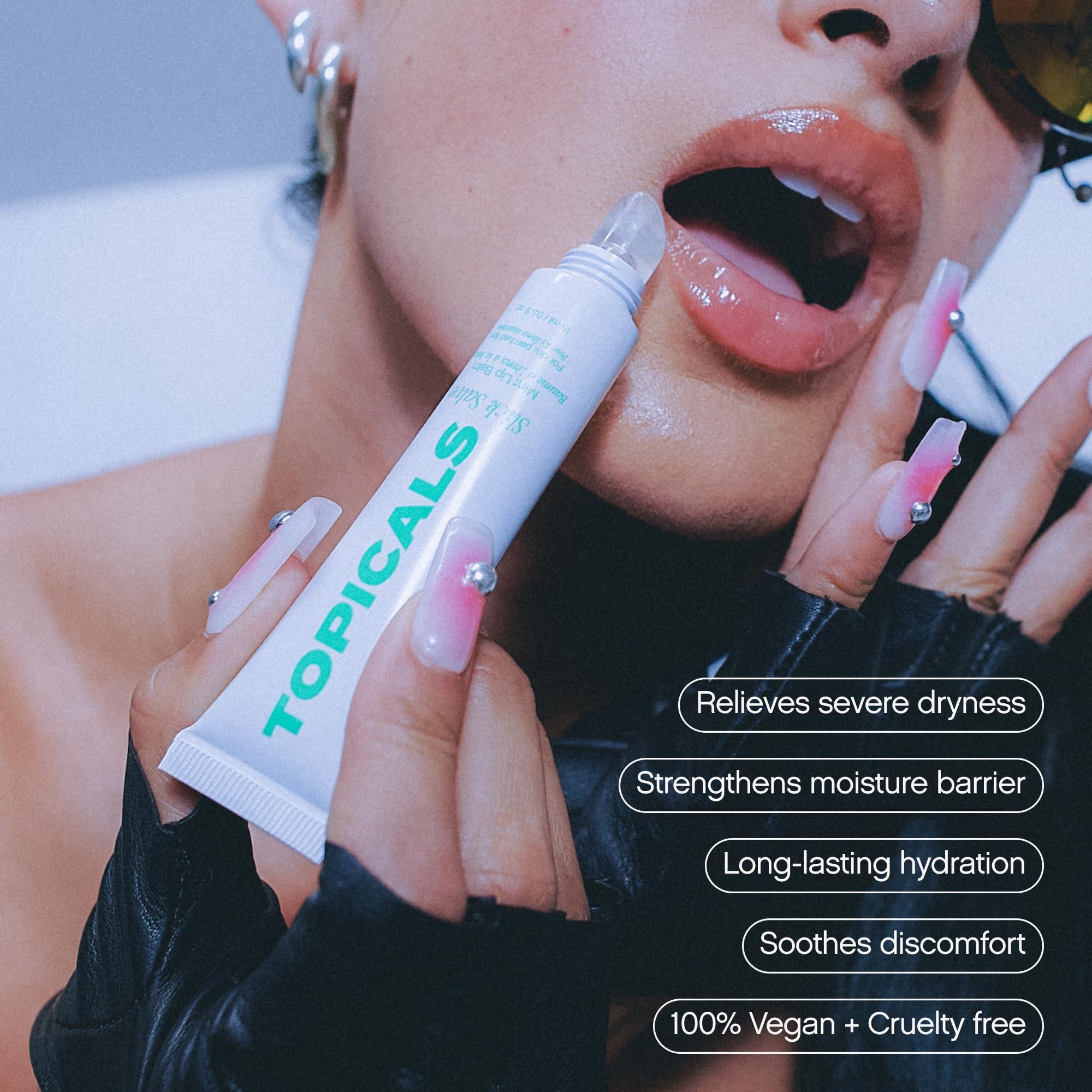Topicals Slick Salve Mint Glossy Lip Balm | Soothes Discomfort, Strengthens Barrier and Provides Lasting Hydration & Relief | Vegan, Paraben-Free Formula with Hyaluronic Acid and Ceramides - Image 2