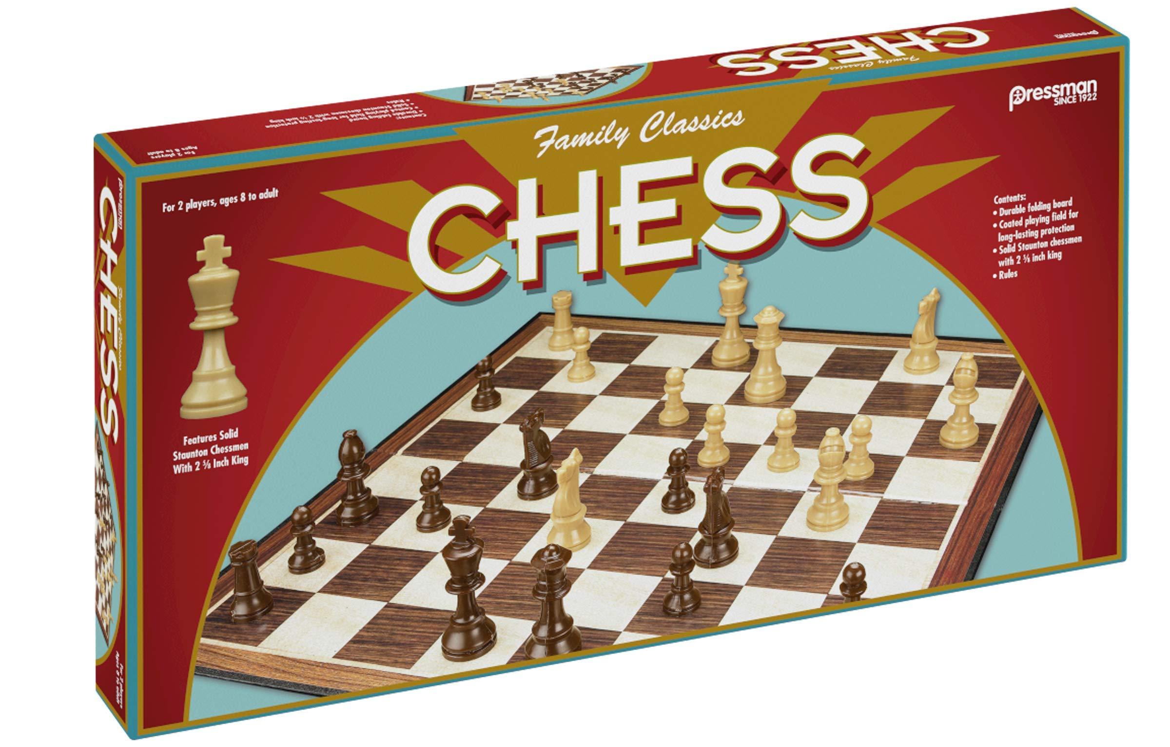Family Classics Chess by Pressman - with Folding Board and Full Size Chess Pieces - Image 5