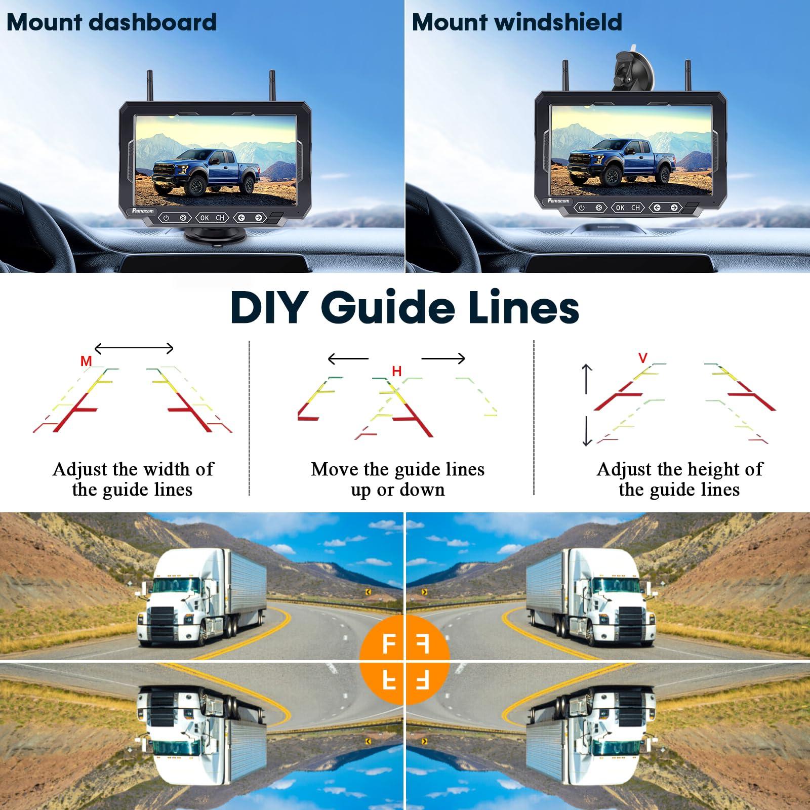 Magnetic Solar Wireless Backup Camera: 7" Portable 1 Min Easy Install Scratch-Proof No Delay Backup Camera for Truck Rechargeable HD 1080P for Trailer Small RV Camper Pemacom P15 - Image 7