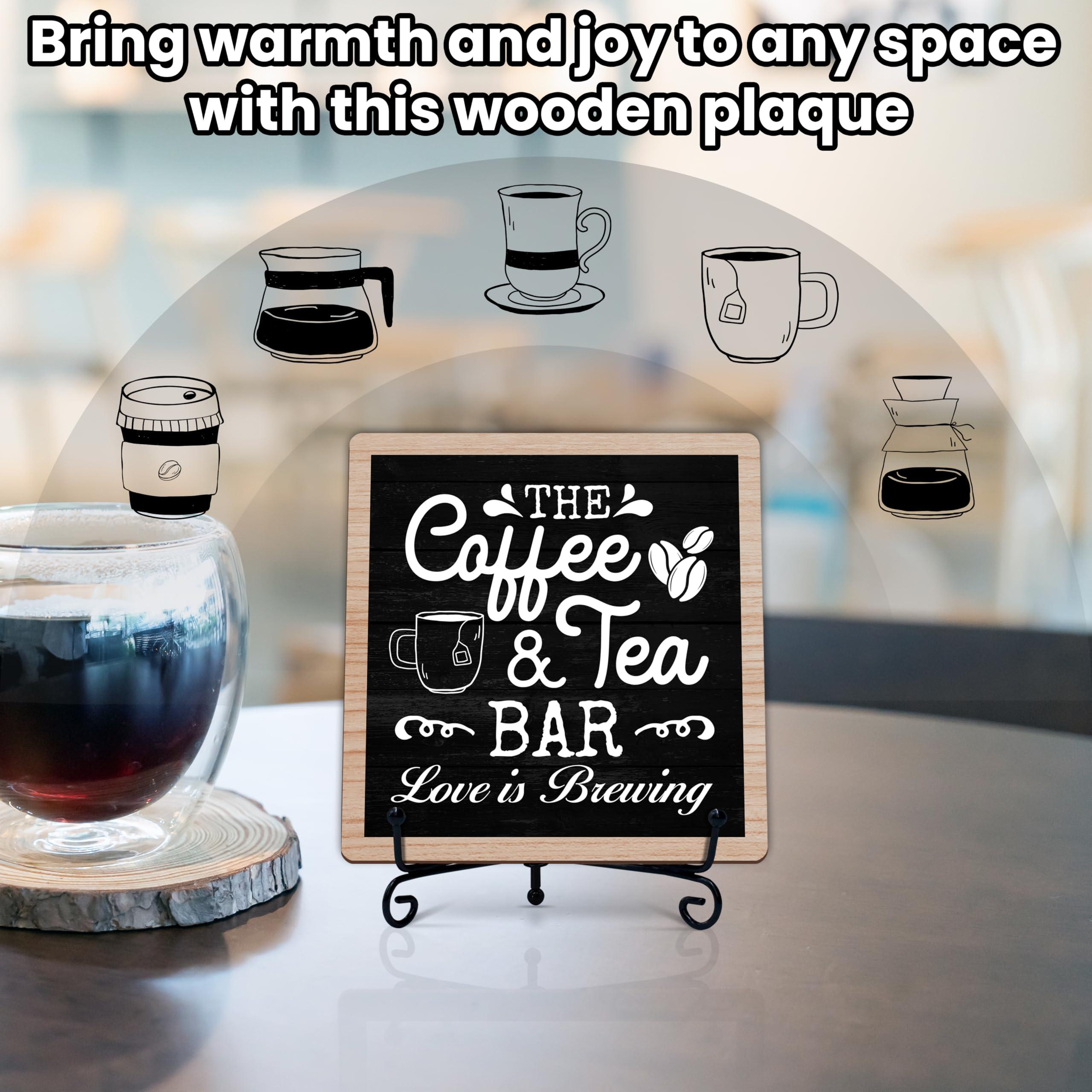 Coffee & Tea Bar Decor Signs & Table Decor, Tea Station Accessories, Themed Gifts - Wooden Desk Decor (H26) - Image 6