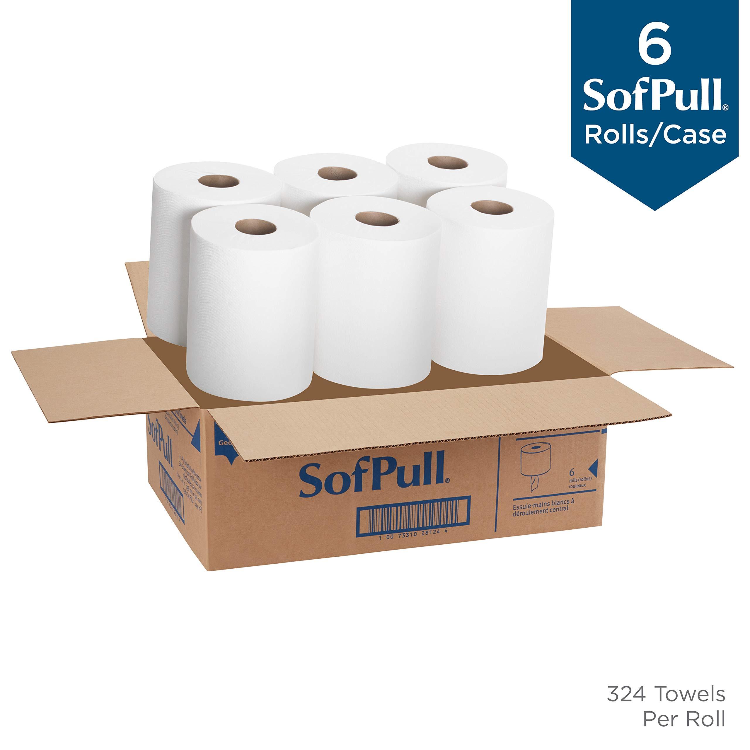 SofPull Centerpull Regular Capacity Premium Paper Towel, White, 28124, 324 Sheets Per Roll, 6 Rolls Per Case - Image 2