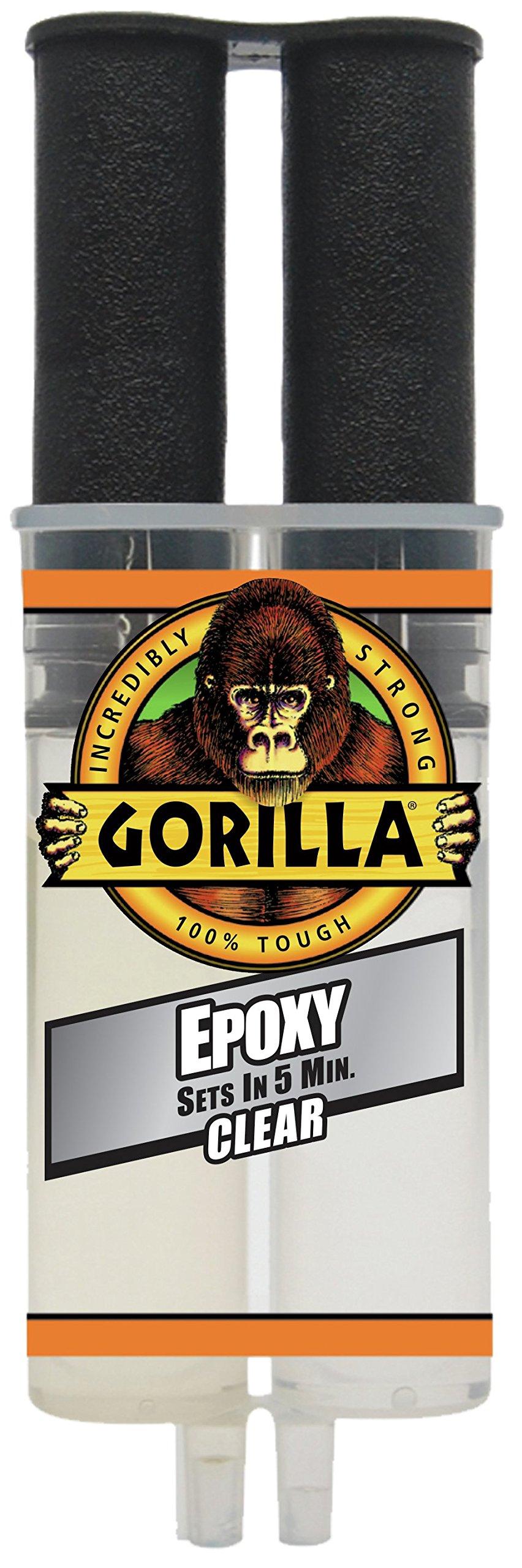 Gorilla 2 Part Epoxy, 5 Minute Set, .85 Ounce Syringe, Clear, (Pack of 6) - Image 3