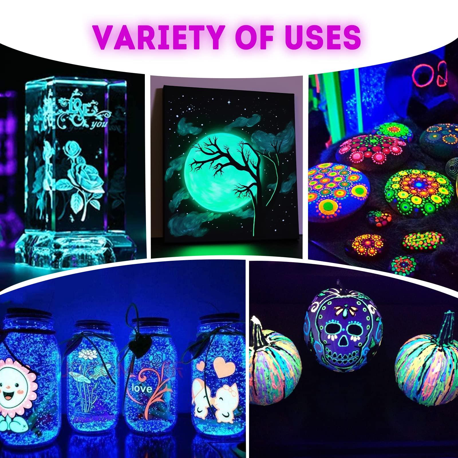 ABEIER Glow in the Dark Acrylic Paint - 10 Bright Colors (60ml/2oz) Long Lasting Glow Fluorescent Paint for DIY Projects, Halloween, Easter, Christmas Decorations - Image 6
