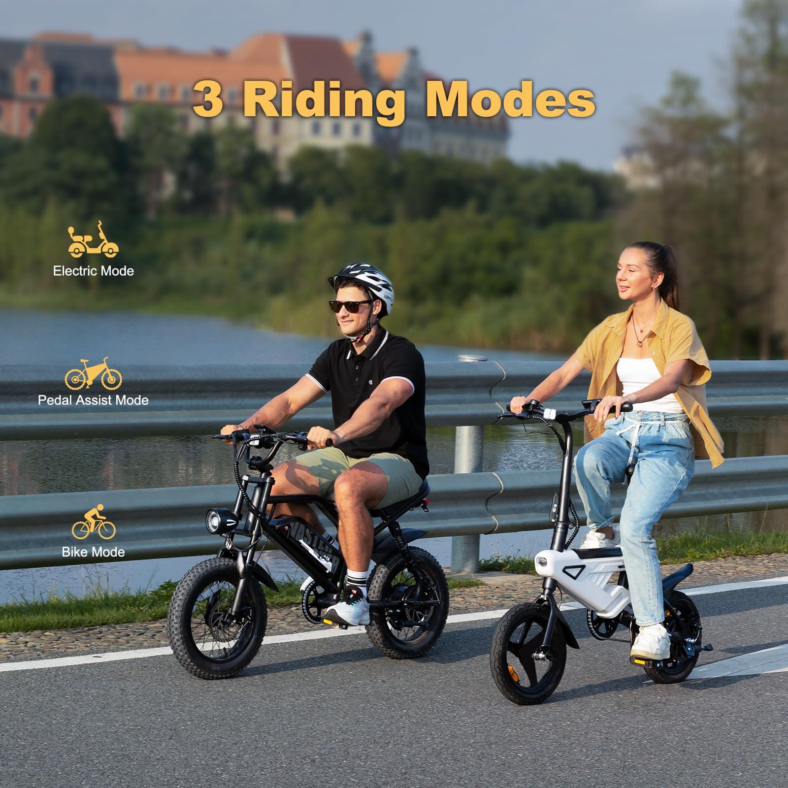 ESEPOWER Folding Electric Bike for Adults,Max Speed 20Mph, 500W Peak Motor & Portable,14" Electric Bicycles with 36V & 6.4 Ah Lithium Removable Battery,20 Miles PAS Range - Image 4