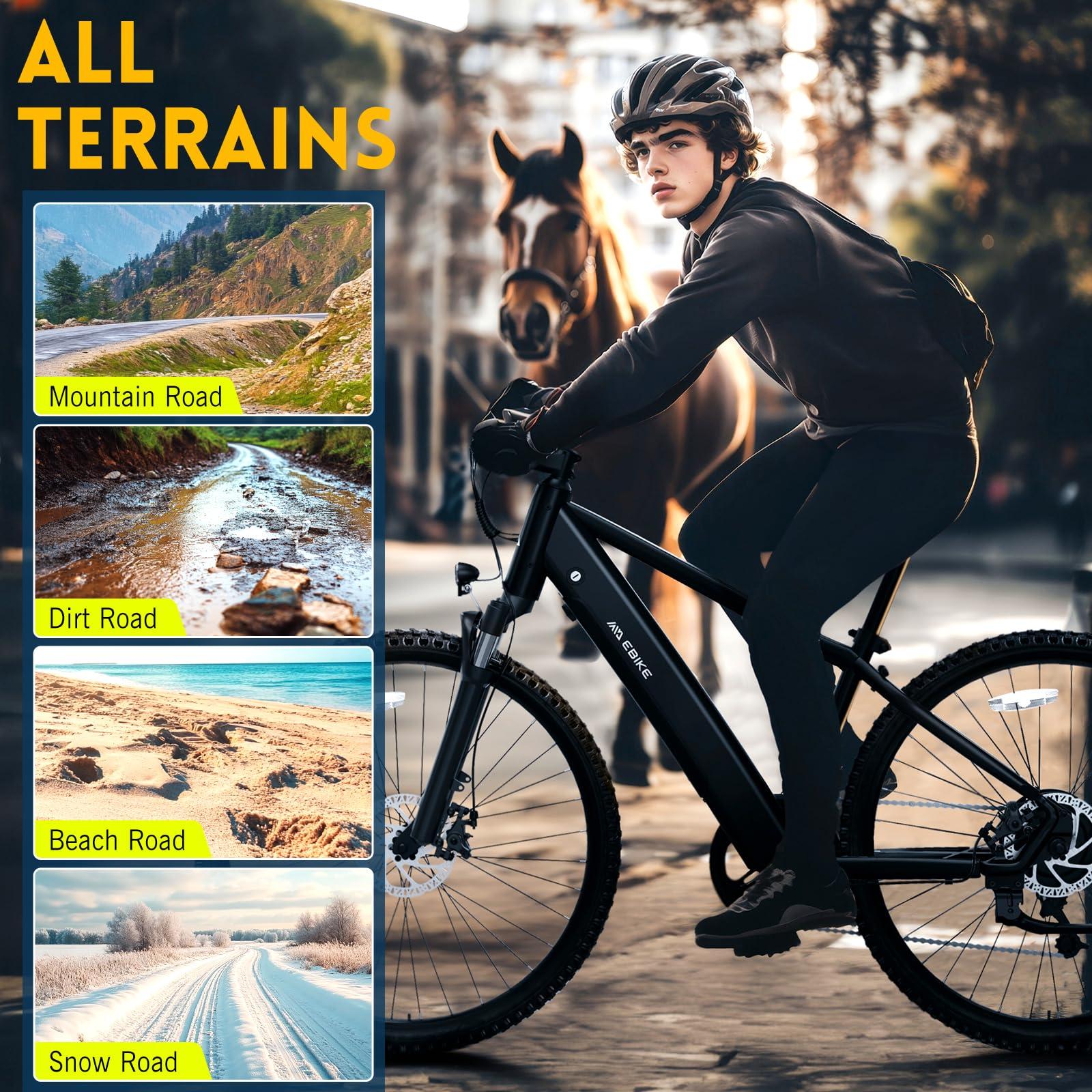 TST Electric Bike for Adults, with 750 W(Peak) Motor, Speed Can Reach 25 mph, 36V/300WH Battery, Max Travel 40 Miles, Equipped with 26 * 1.95" Tyres, and 7-Speed Ebike - Image 6
