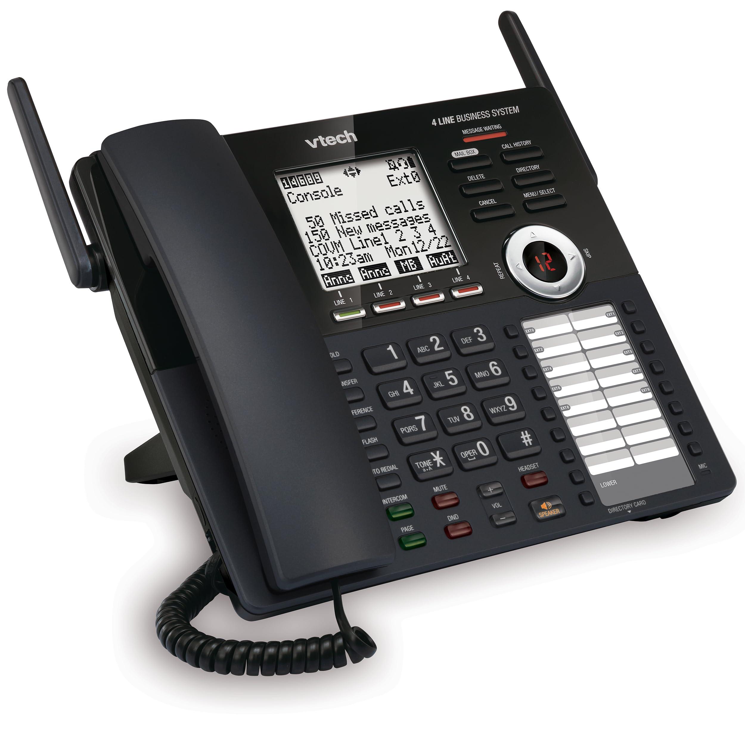 VTech AM18447 Main Console 4-Line Expandable Small Business Office Phone System with Answering Machine, Intercom, Auto Attendant & Music on Hold, Black - Image 11