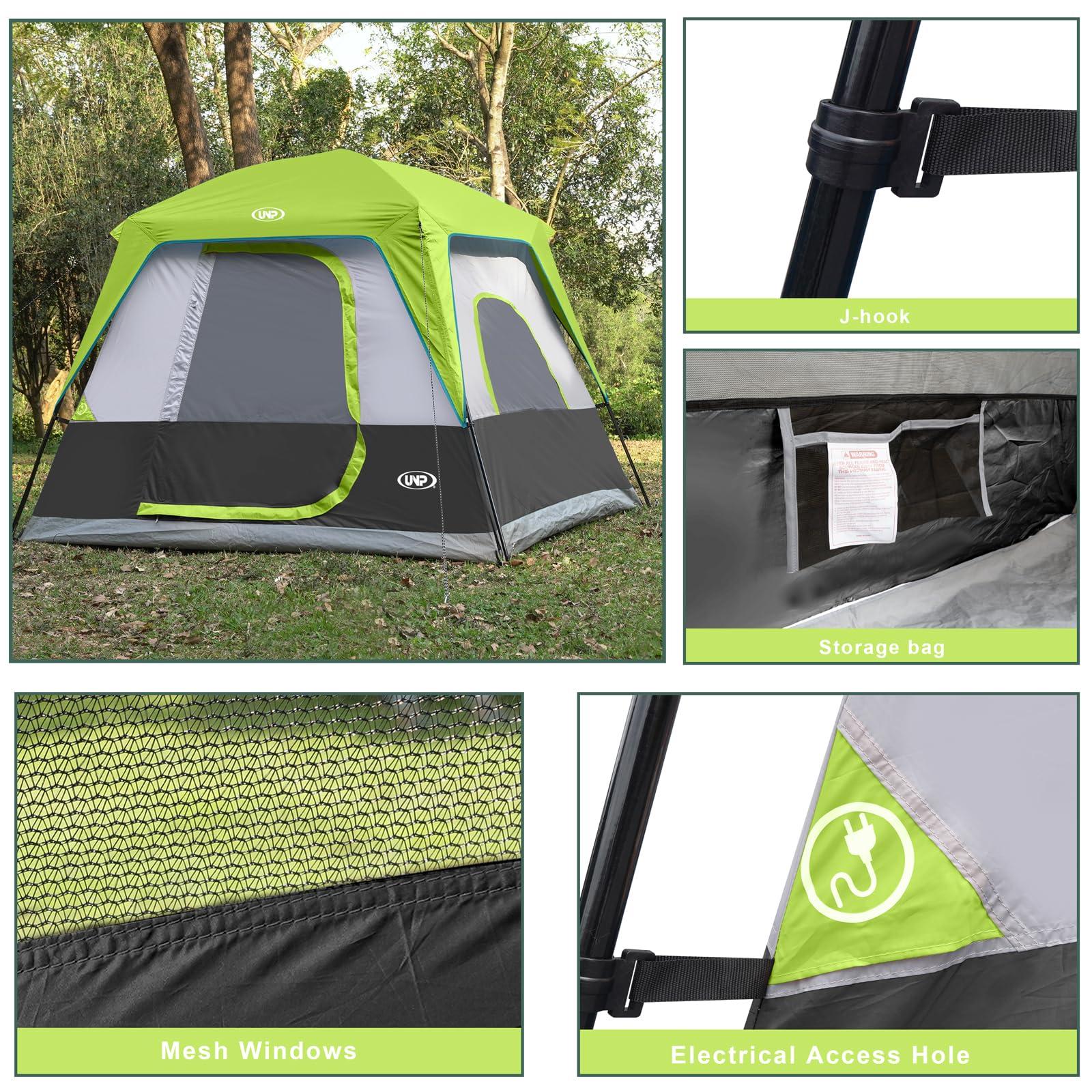 UNP 2/4/6/8 Person Tent, Portable Cabin Tent, Camping Tent 4-Person Easy Set Up, Waterproof with Top Rainfly for Outdoor Camping/Hiking - Image 4