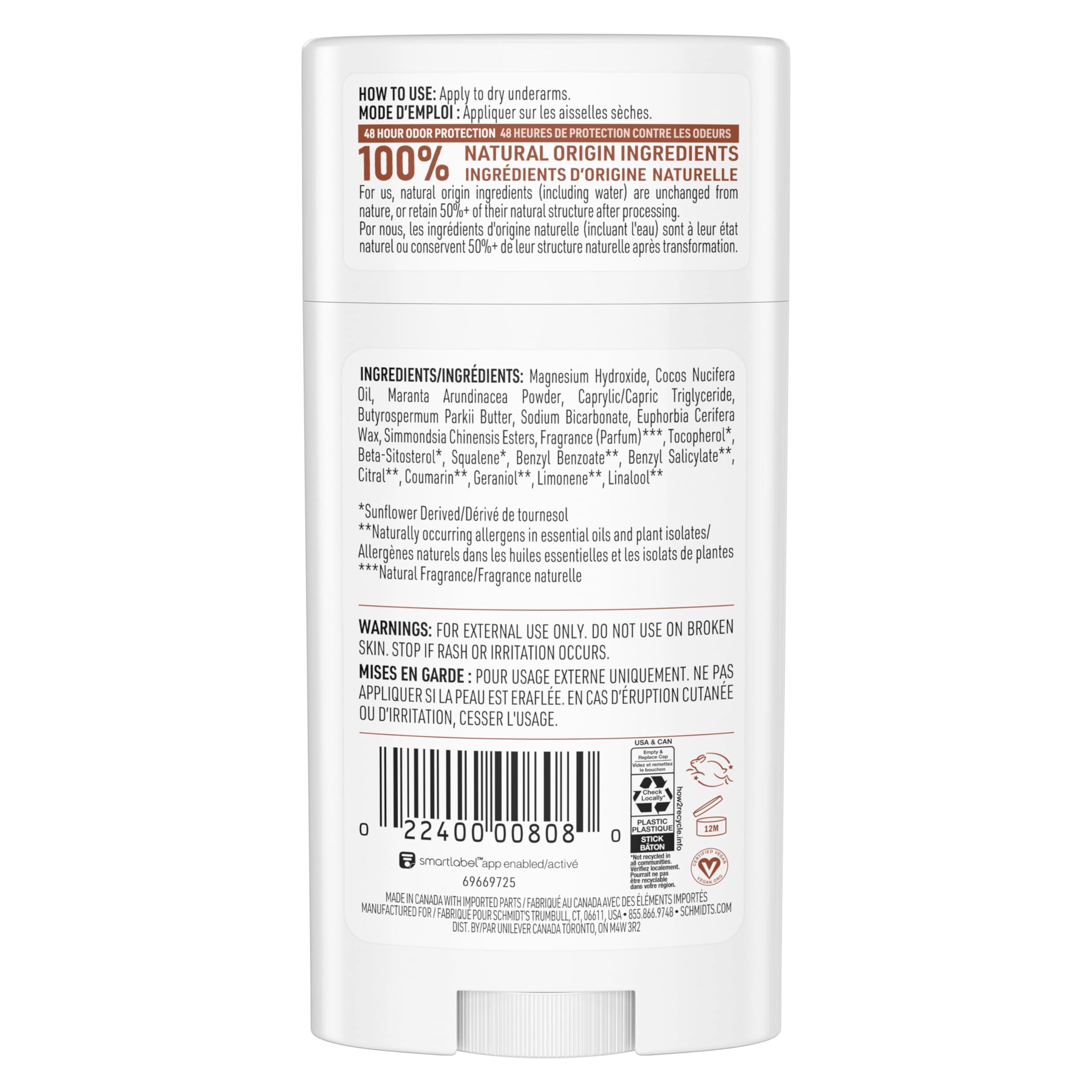 Schmidt's Aluminum-Free Vegan Deodorant Sandalwood & Citrus 2 Count for Women and Men, with 24 Hour Odor Protection, Natural Ingredients, Cruelty-Free, 2.65 oz - Image 2