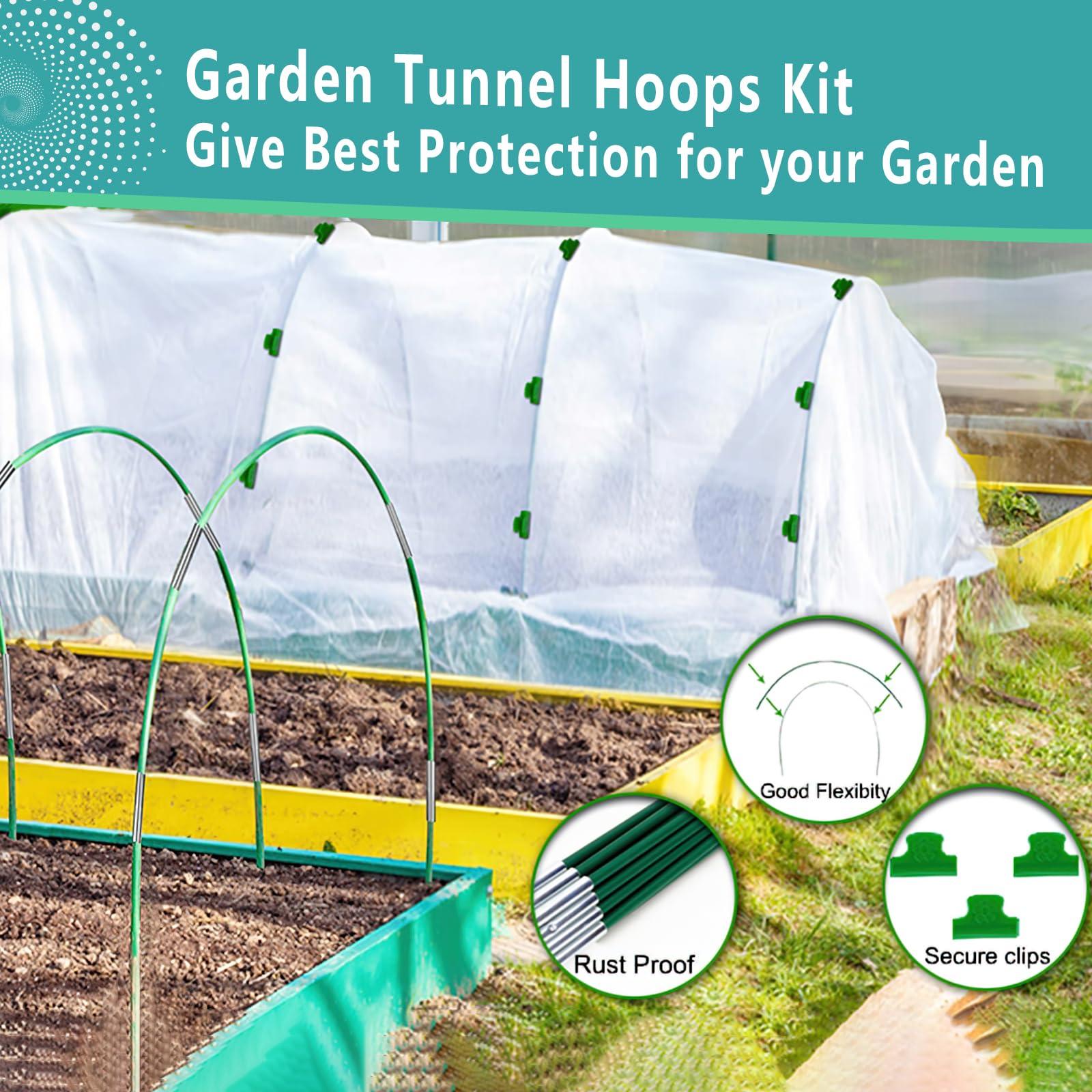 BOTINDO Garden Hoops for Raised Beds 36Pcs, 6 Sets of 8FT Long Greenhouse Hoops Grow Tunnel Rust-Free Fiberglass Support Hoops Frame for Garden Netting Fabric Shade Cloth Row Cover (36 PCS) - Image 6
