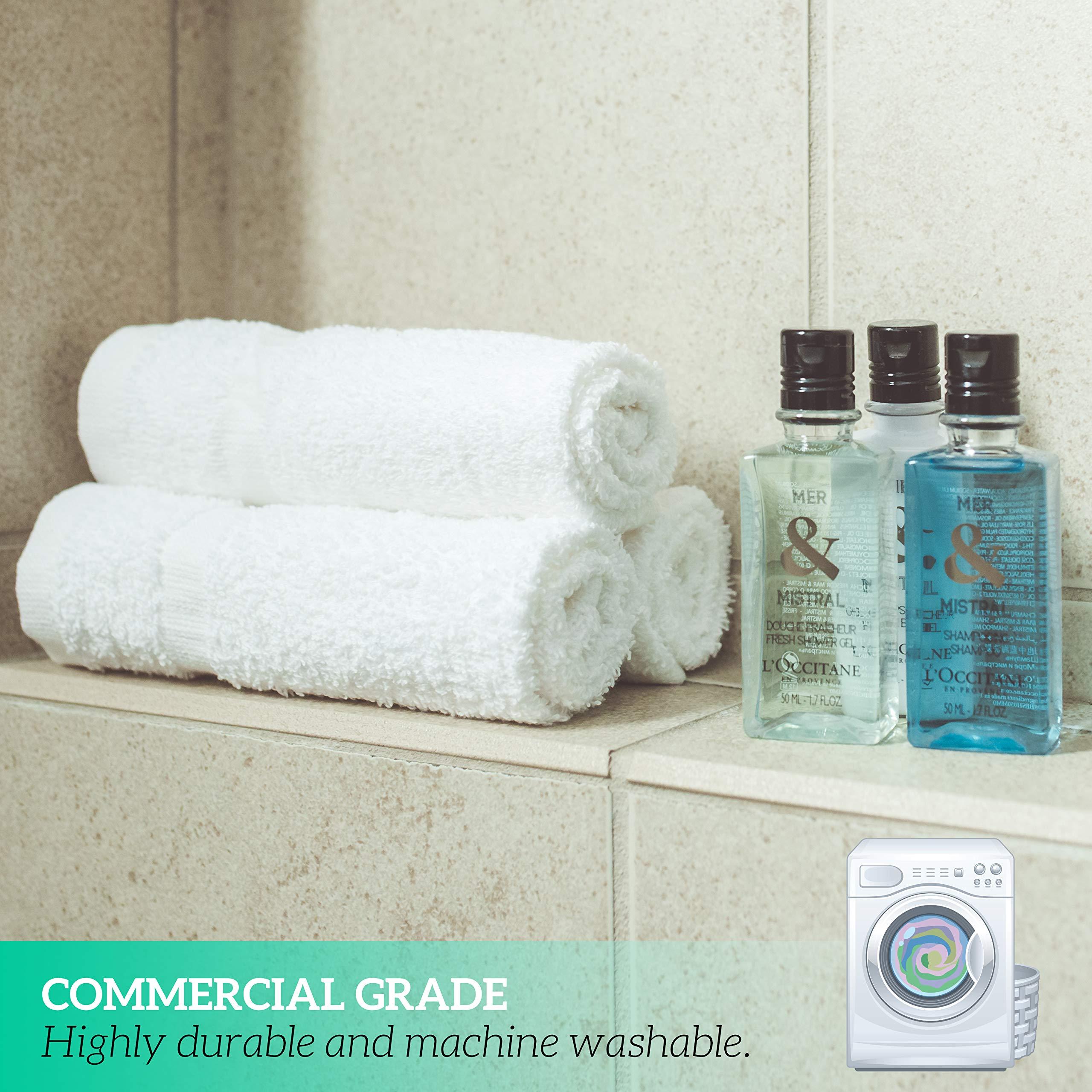 GREEN LIFESTYLE Bulk Washcloths 12x12 50 Pack - Face Towel, Wash Clothes for Body and Face - 100% Pure Cotton Wash Cloths for Your Body (White) - Image 2