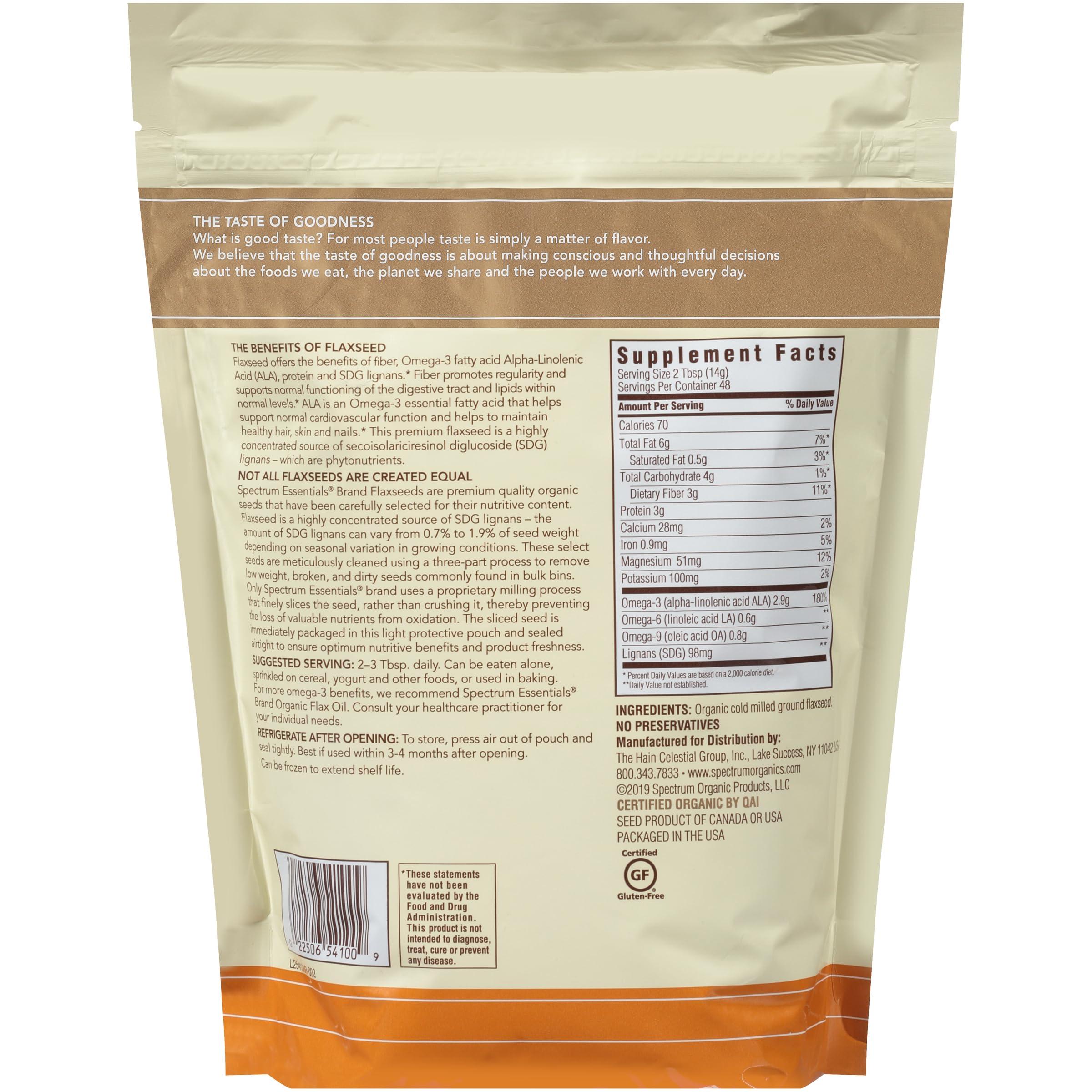 Spectrum Essentials Organic Ground Premium Flaxseed, 24 Oz - Image 2