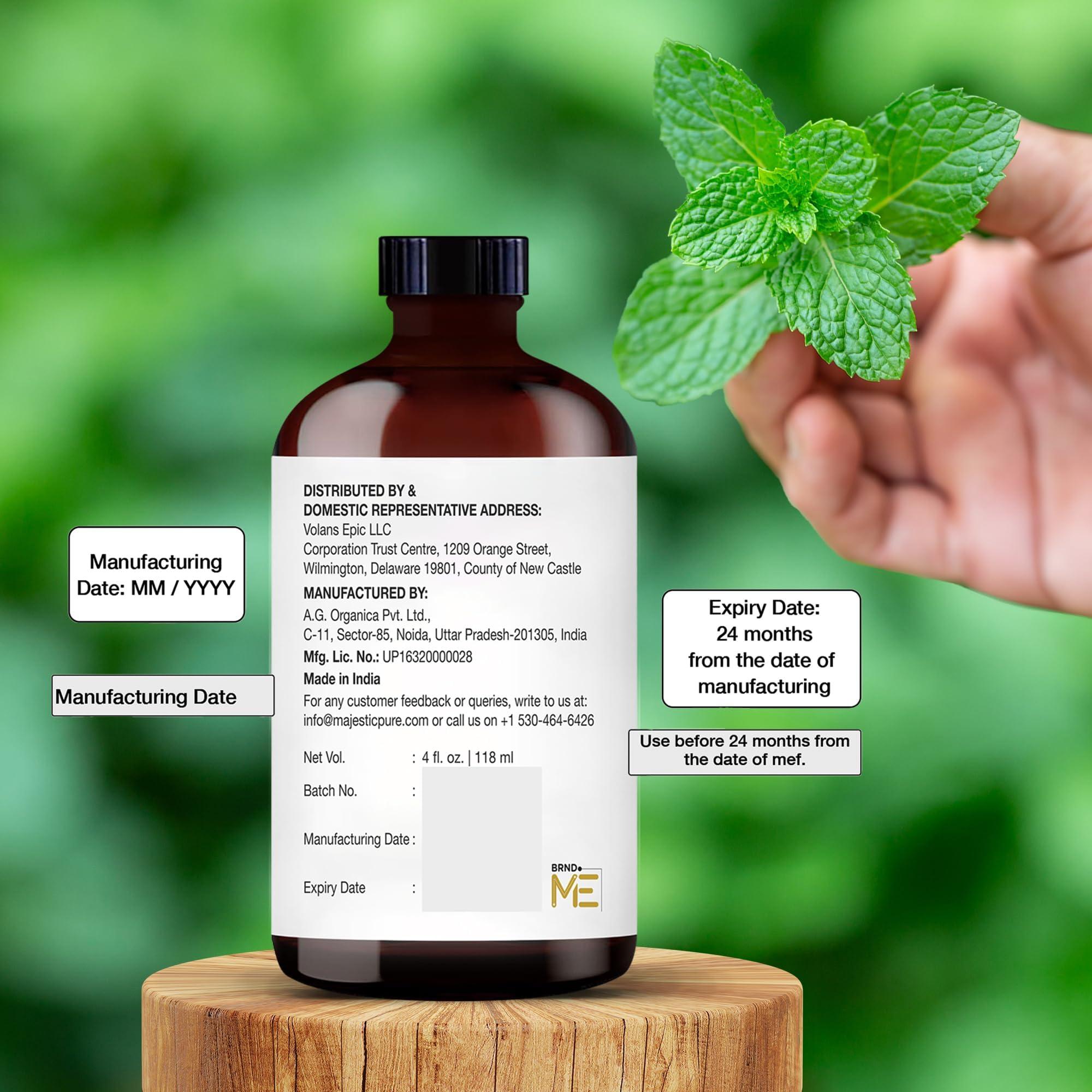 MAJESTIC PURE Peppermint Essential Oil with Glass Dropper | 100% Pure and Natural Peppermint Oil | Premium Grade Essential Oils for Diffusers, Skin, Aromatherapy, Massage | 4 Fl Oz - Image 6