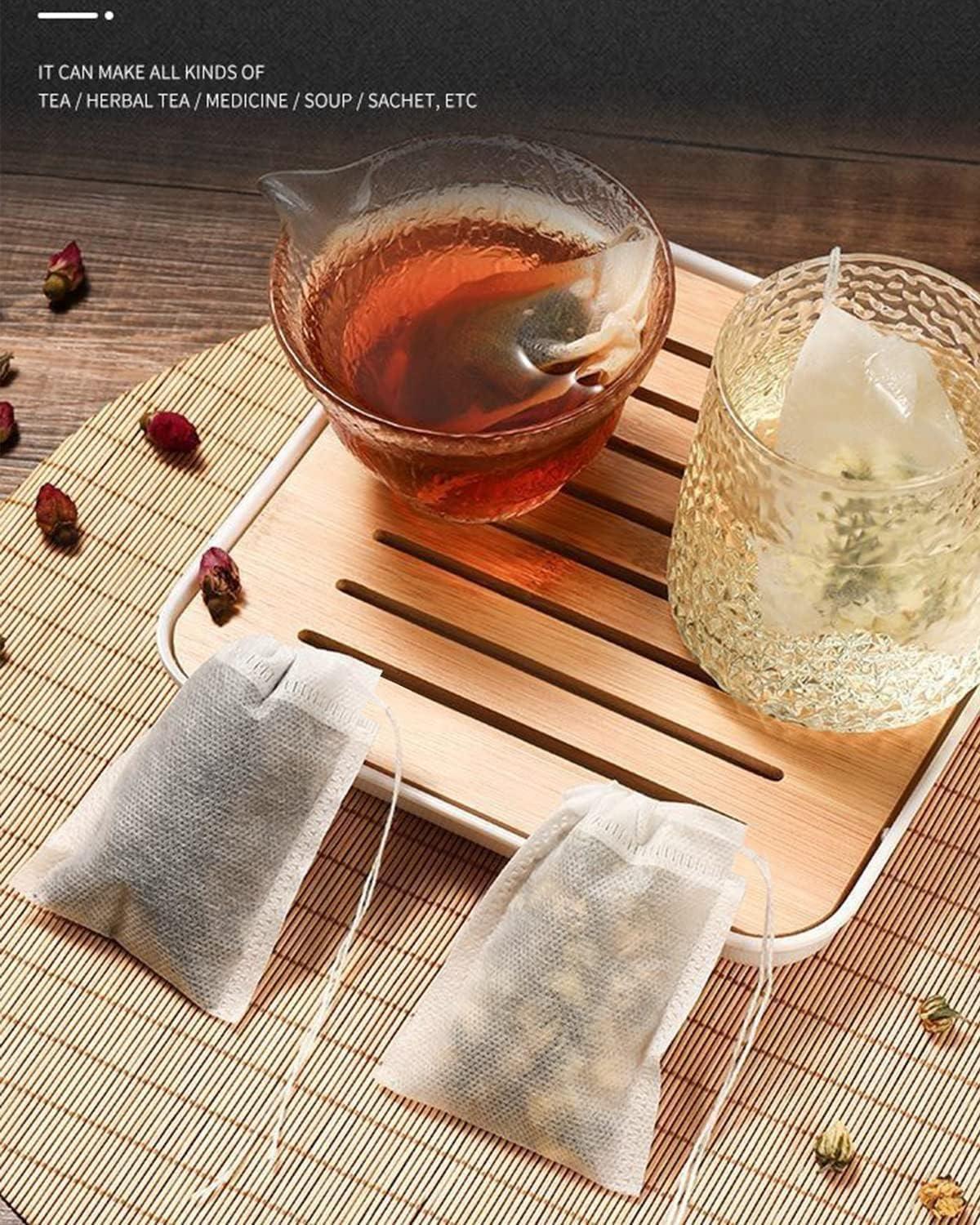 200pcs Disposable Tea Bags for Loose Leaf Tea, Tea Filter Bags with Free Tea Spoon for Loose Tea Loose Leaf Tea, Coffee, Spice, Herbs (QS53) - Image 2