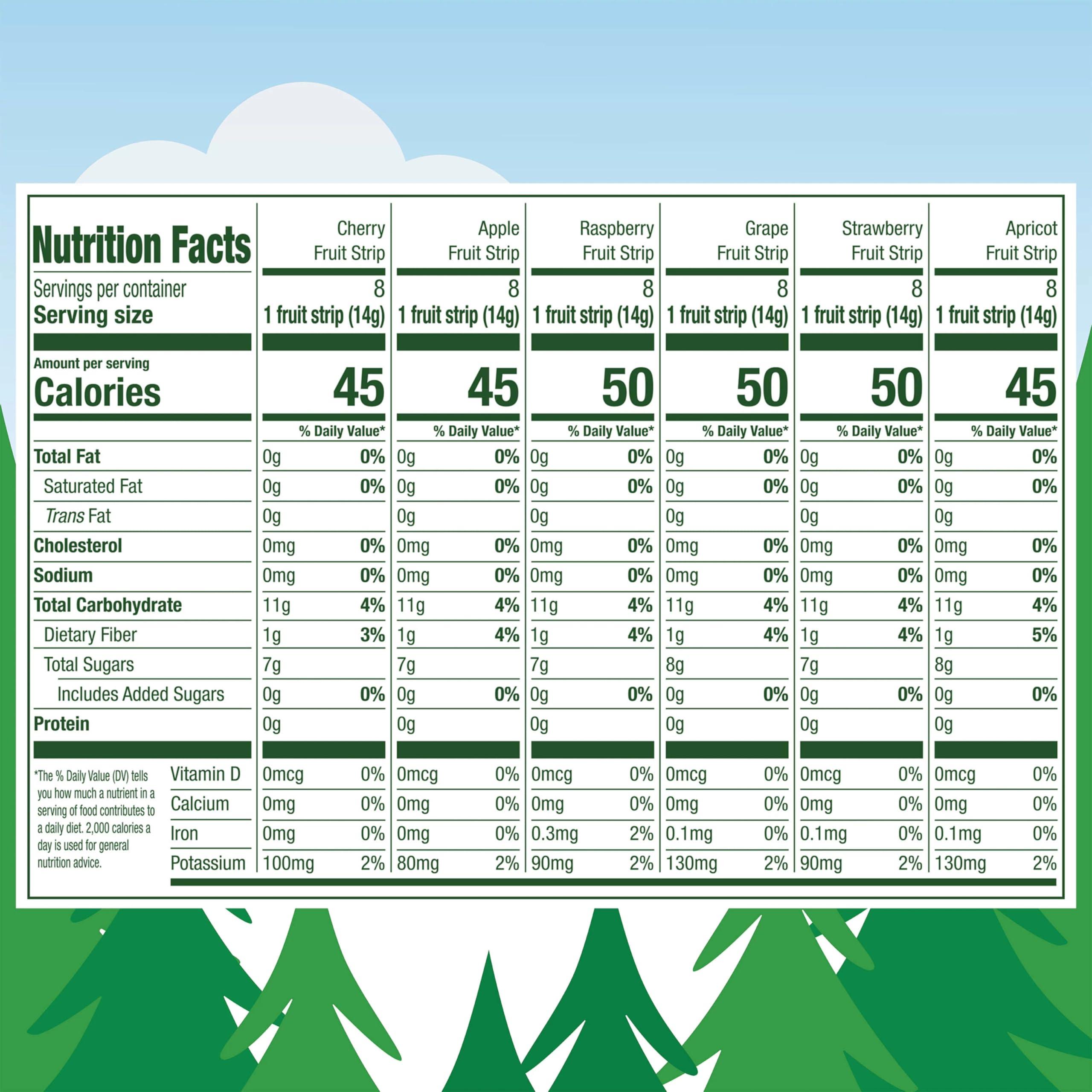 Black Forest, Stretch Island, Fruit Strips, Cherry, Apple, Raspberry, Grape, Strawberry, and Apricot, Zero Grams Added Sugar Non-GMO, 48 ct - Image 2