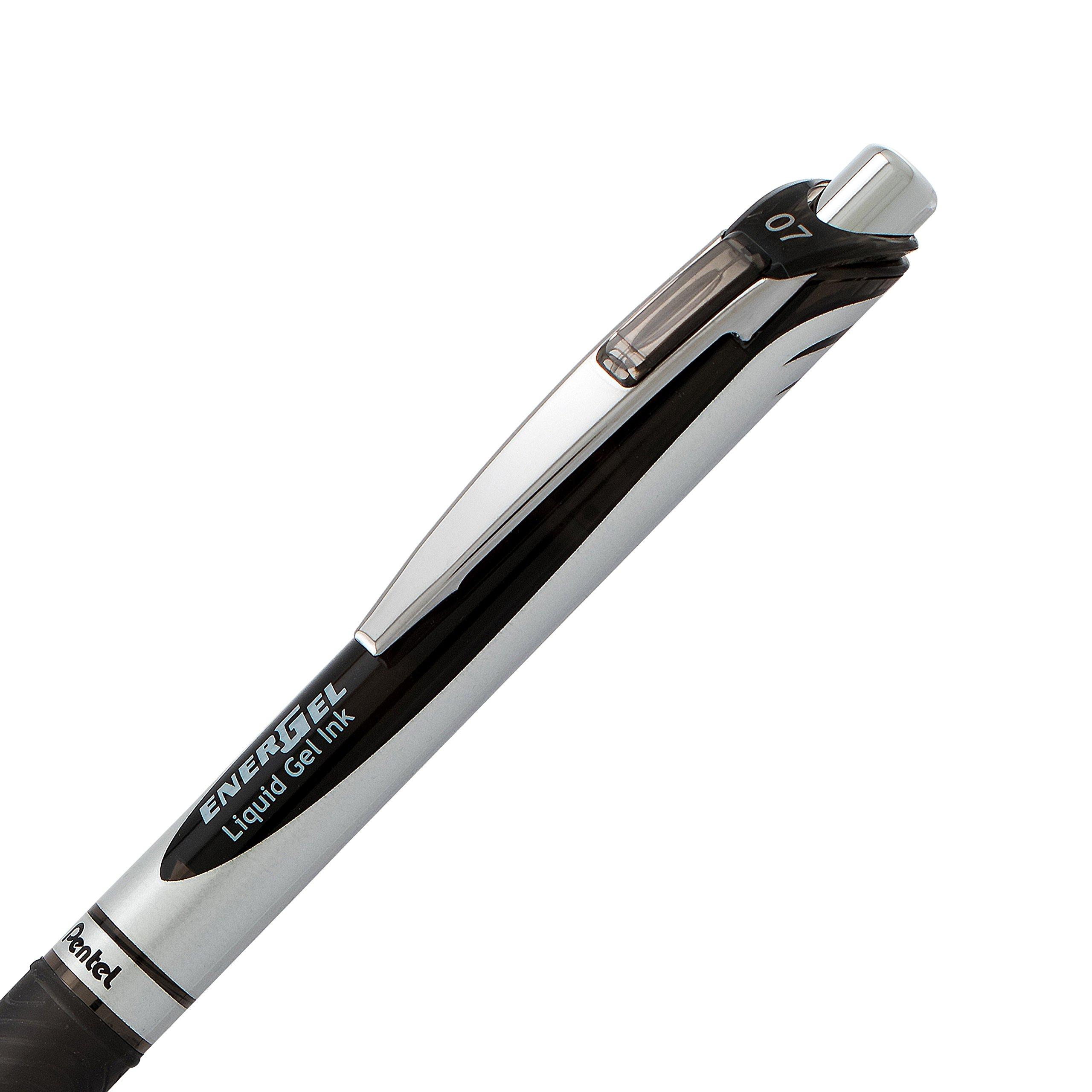 Pentel EnerGel RTX Retractable Liquid Gel Pen, (0.7mm), Medium Line, Metal Tip, Black Ink, Pack of 2 (BL77BP2A) - Image 3
