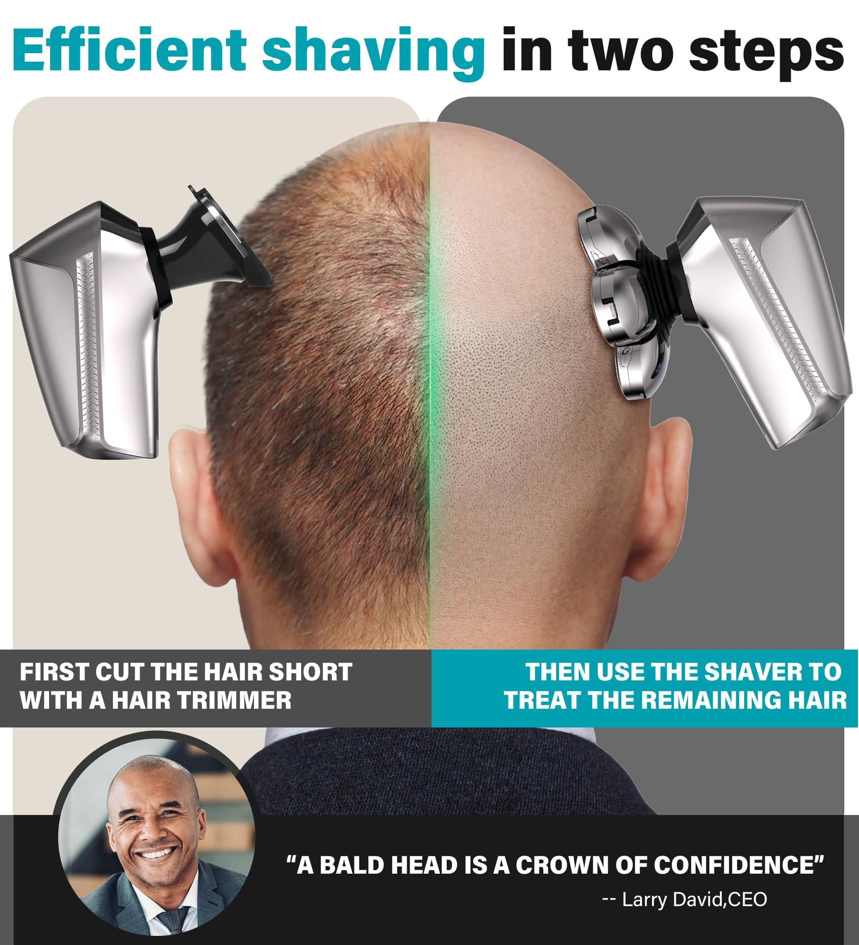 Gisaae Head Shavers for Bald Men, Upgraded 7D Electric Razor, Cordless Rechargeable, Ipx7 100% Waterproof, Dry & Wet Bald Head Shaver, Beard Grooming Kit with Led Display - Image 2