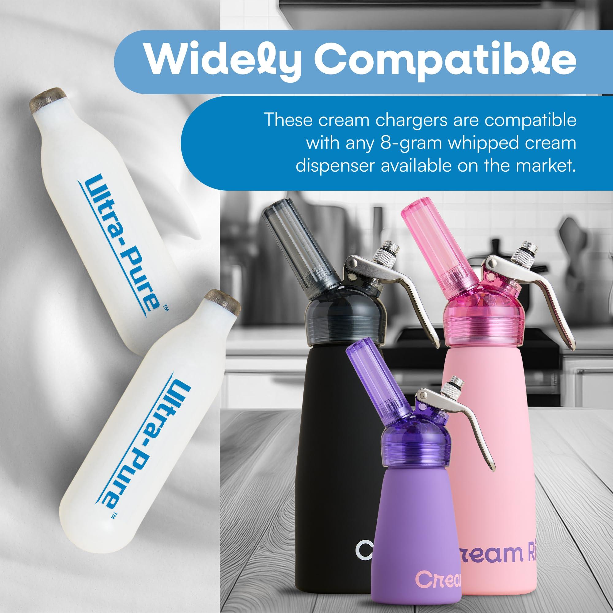 Ultra-Purewhip N2O Cream Chargers, 8g Premium Stainless Steel Cartridges for All Major Whipping Dispensers, Pure and Flavor Neutral with Long Shelf Life, 600 Pack - Image 5