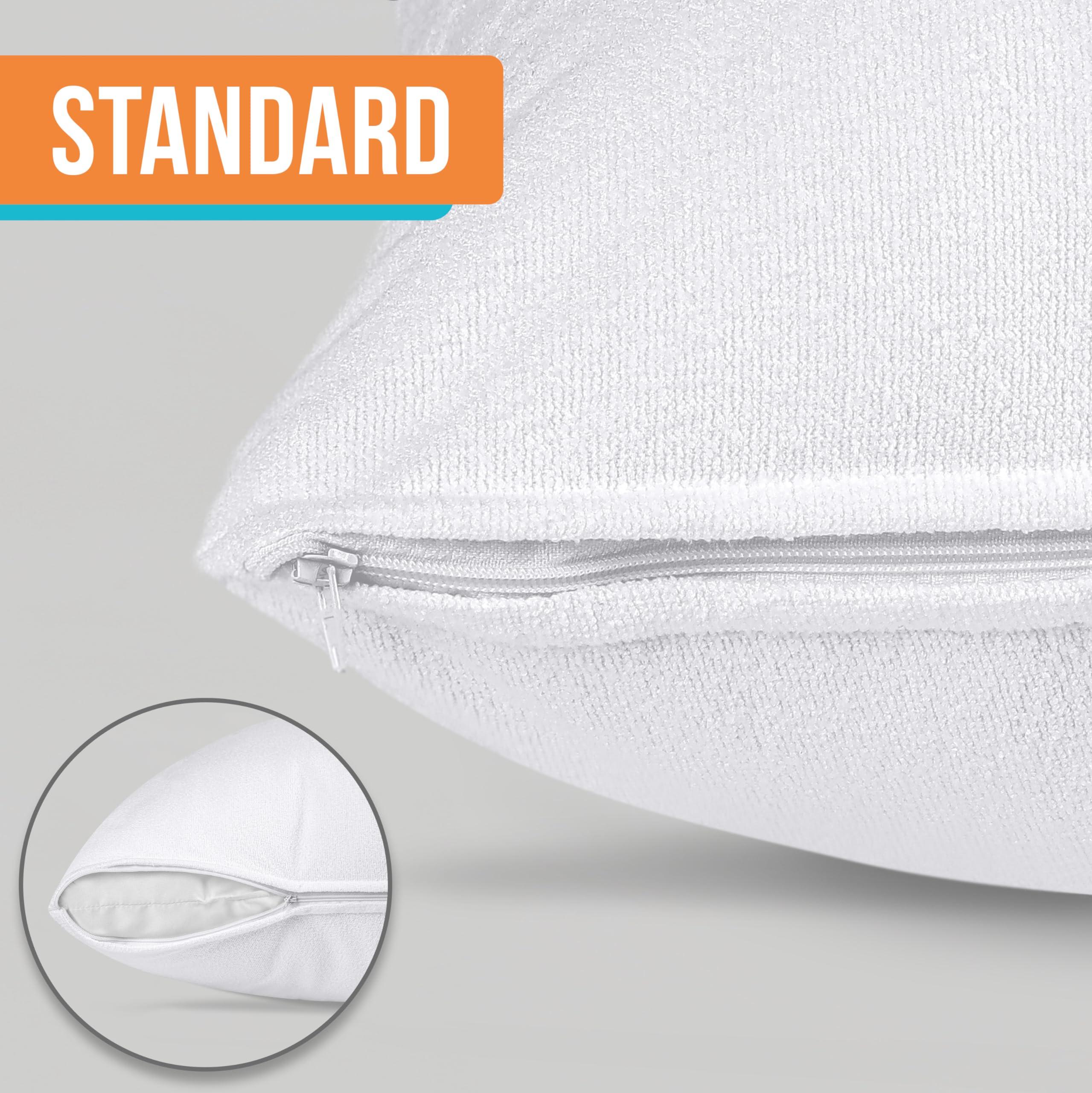 Utopia Bedding Waterproof Pillow Protectors with Zipper Standard Size (4 Pack), Terry Pillow Covers, Bed Bug and Dust Mite Proof - Image 2