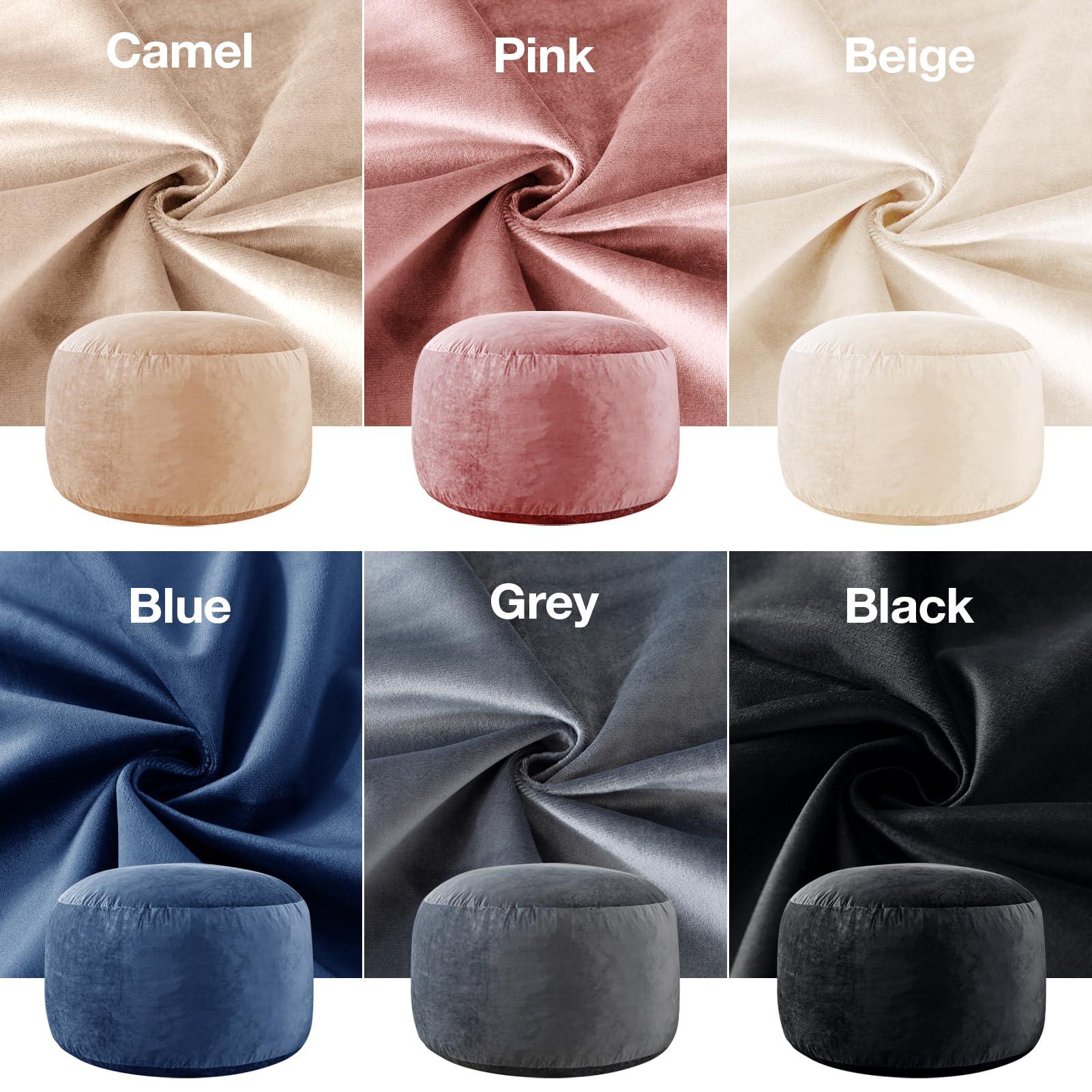 Large Bean Bag Chair: 3 ft Memory Foam Bean Bag Chairs for Adults/Kids,Bean Bag Chair with Fillings,Soft Faux Fur Fabric - Dutch Velvet, Grey, 3 Foot - Image 8