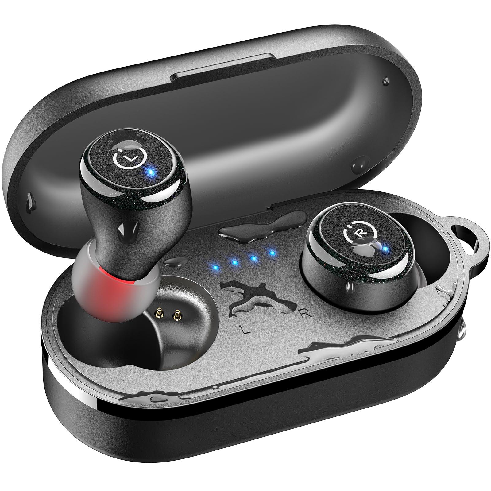 TOZO T10 True Wireless Bluetooth 5.3 Earbuds, 45H Playtime, Wireless Charging Case, IPX8 Waterproof Stereo Headphones in Ear Built in Mic Headset Premium Sound with Deep Bass, 32 Preset EQs via APP