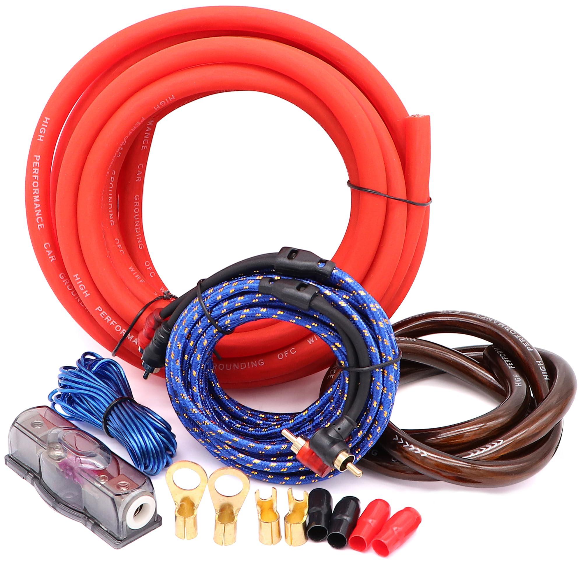 0 Gauge Car Amp Wiring Kit up to 3000W Car Amplifier Installation Wiring Helps You Make Connections and Brings Power to Your Radio, Subwoofers Speakers