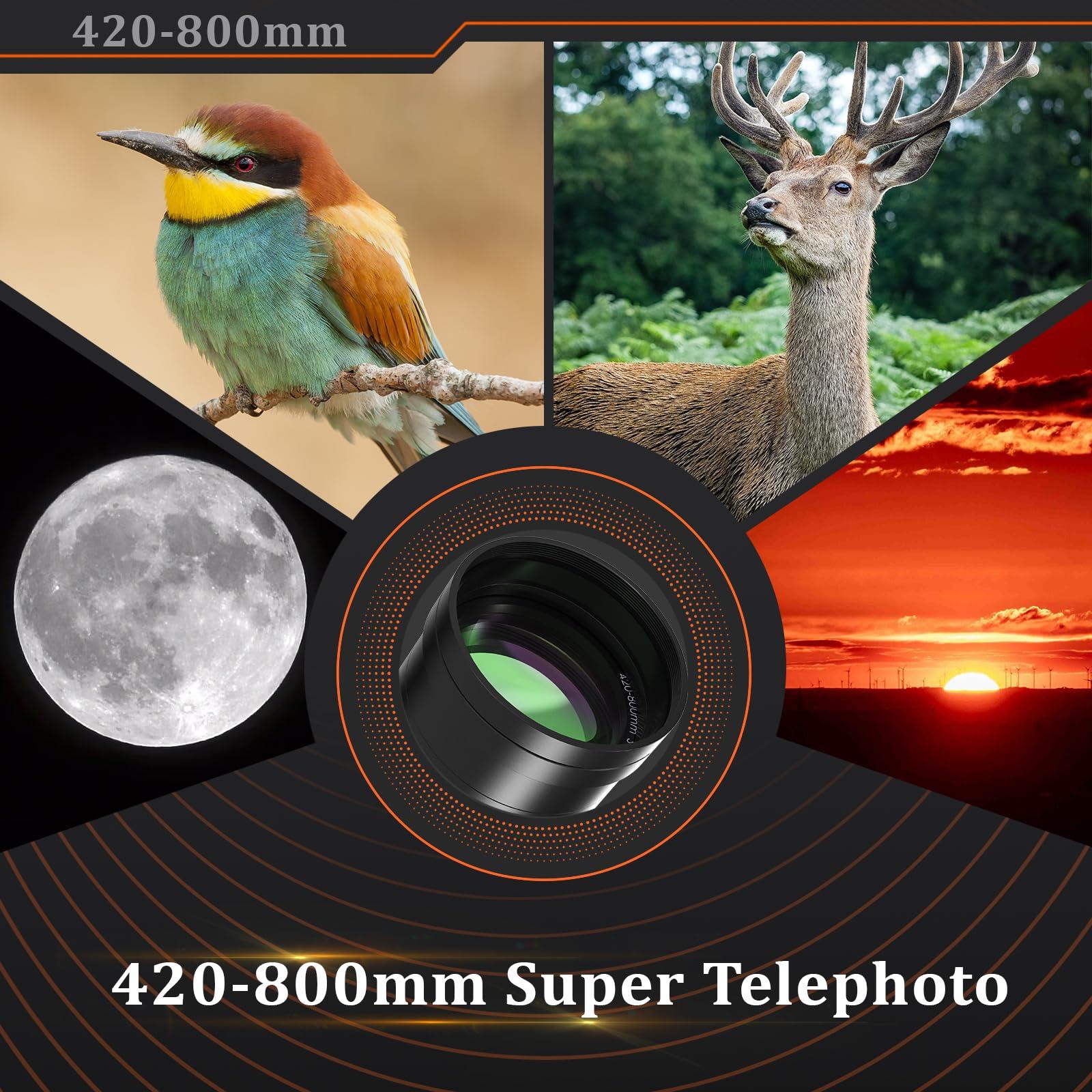 BENOISON Telephoto Lens for Canon - RF Lens 420-800mm Manual Focus MF Zoom Lens for Canon EOS R, Ra, RP, R3, R5, R5 C, R6, R6 Mark II, R7, R8, R10, R50, R100 Mirrorless - Image 7