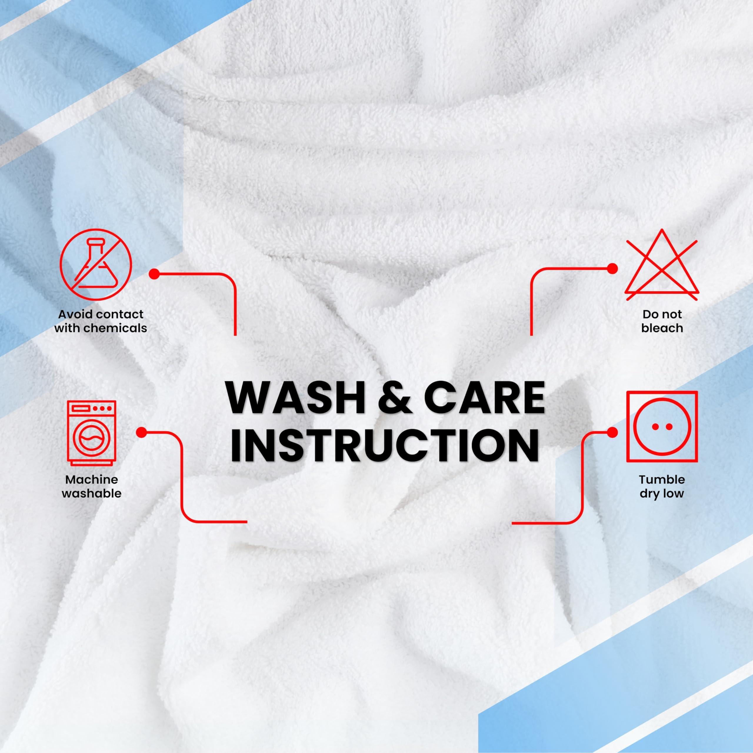Infinitee Xclusives Luxury 100% Cotton Towel Set – 8 Piece Bathroom Towel Set (2 Bath Towels, 2 Hand Towels, 4 Washcloths) – Soft & Absorbent Towels for Bathroom (Brilliant White) - Image 6