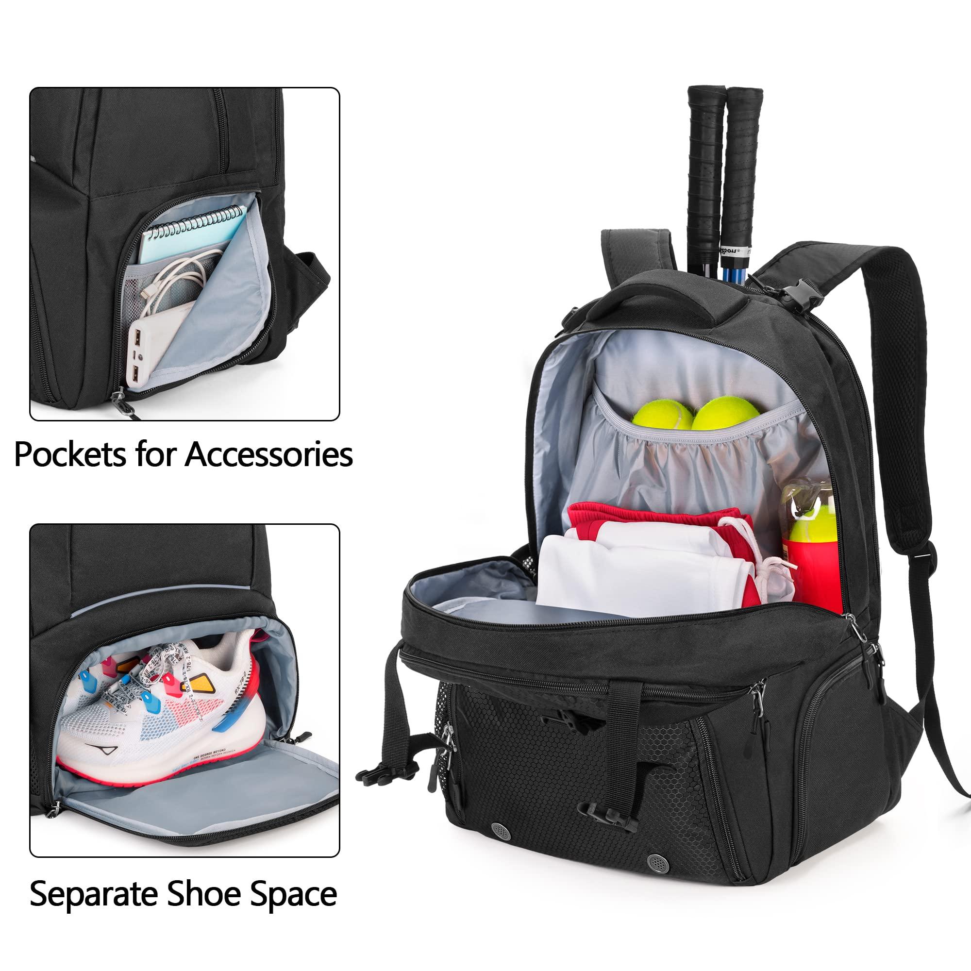 DSLEAF Tennis Backpack for 2 Rackets, Tennis Bag with Separate Ventilated Shoe Space for Tennis/Pickleball/Badminton/Squash Racquet and Accessories - Image 2