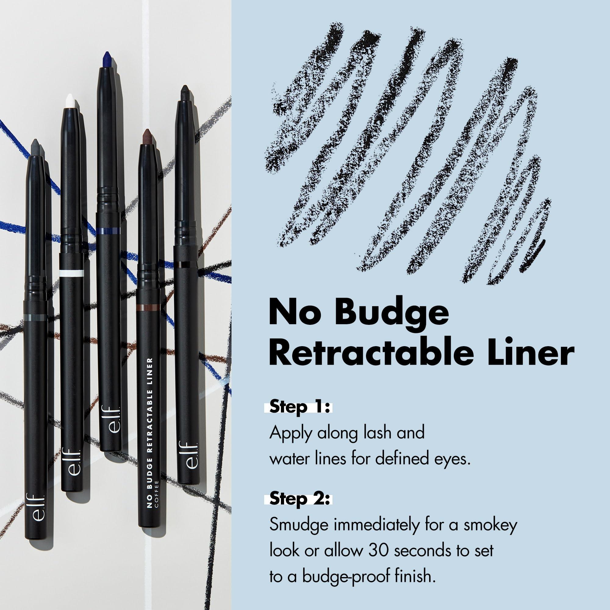 e.l.f. No Budge Retractable Eyeliner, Creamy, Ultra-Pigmented & Waterproof, Creates Bold & Defined Lines, Vegan & Cruelty-Free, Black - Image 3
