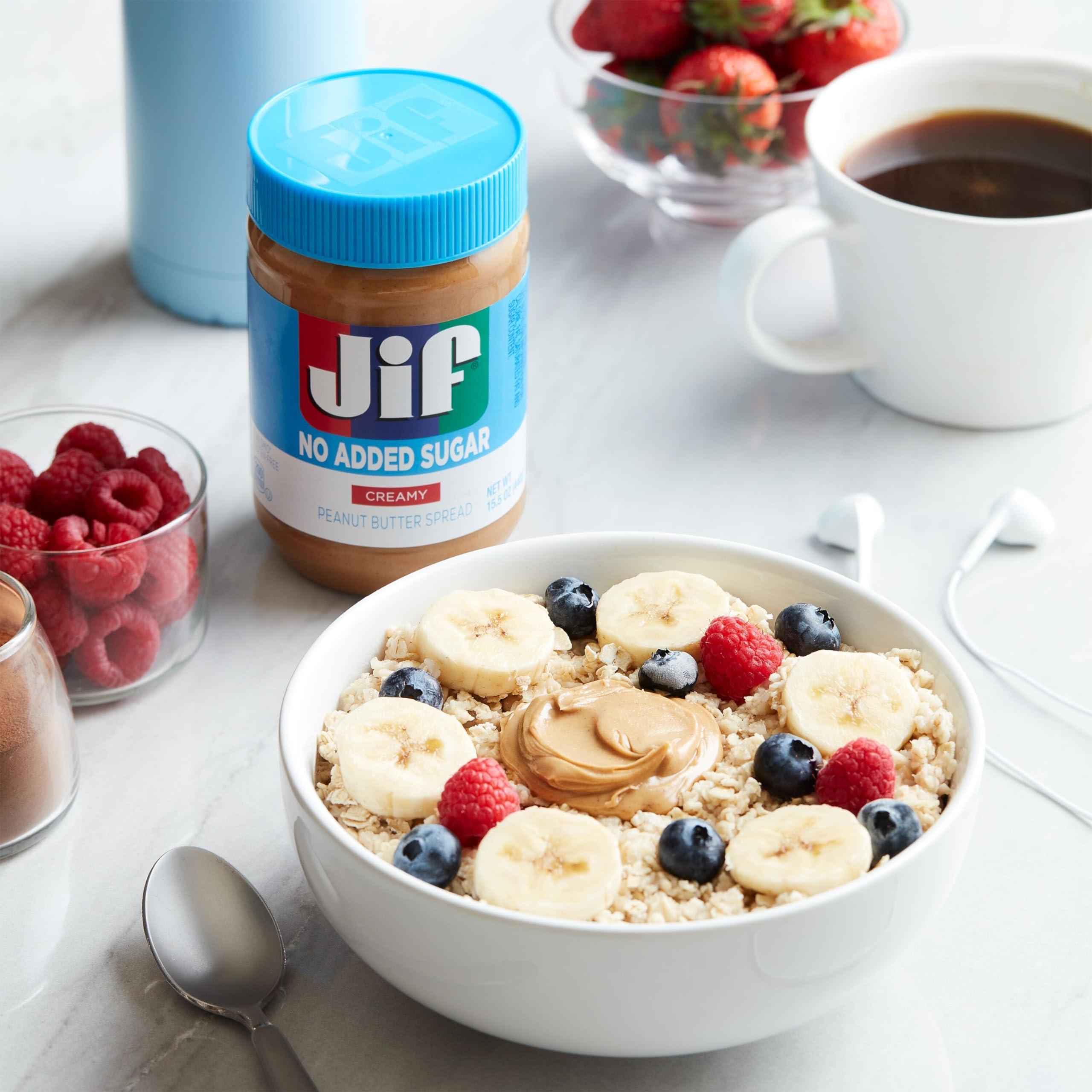 Jif No Added Sugar Creamy Peanut Butter Spread, 15.5 Ounces (Pack of 12), Smooth, Creamy Texture, No Stir Peanut Butter Spread - Image 9